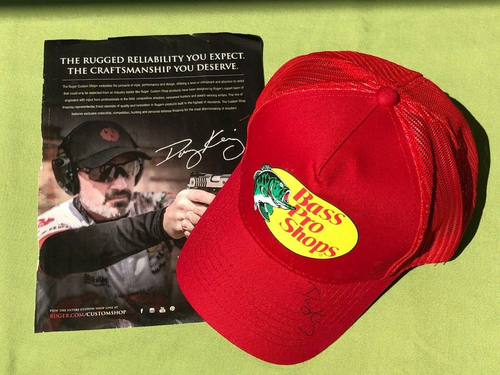 BASS PRO SHOPS CAP HAT FISHING GUN SPORT AUTOGRAPHED SIGNED DOUG KOENIG NWOT