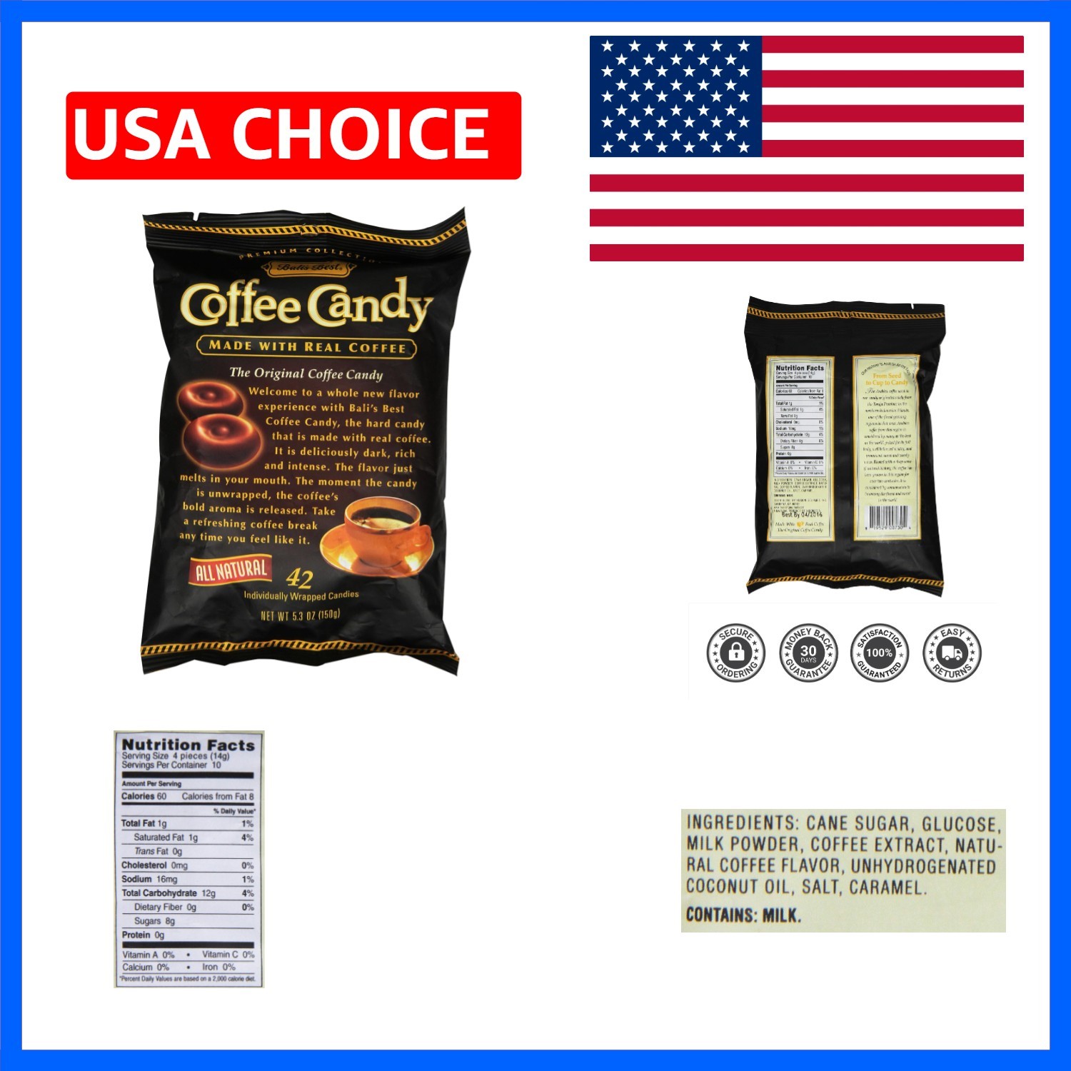 Coffee Candy Individually Wrapped 42 pcs