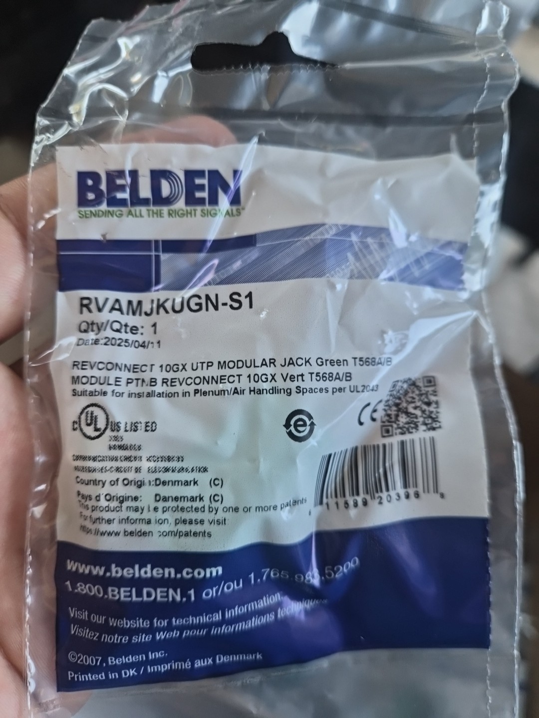 Belden RVAMJKUGN-S1 REVConnect 10GX UTP T568A/B Green Modular Jack-(LOT OF 100)
