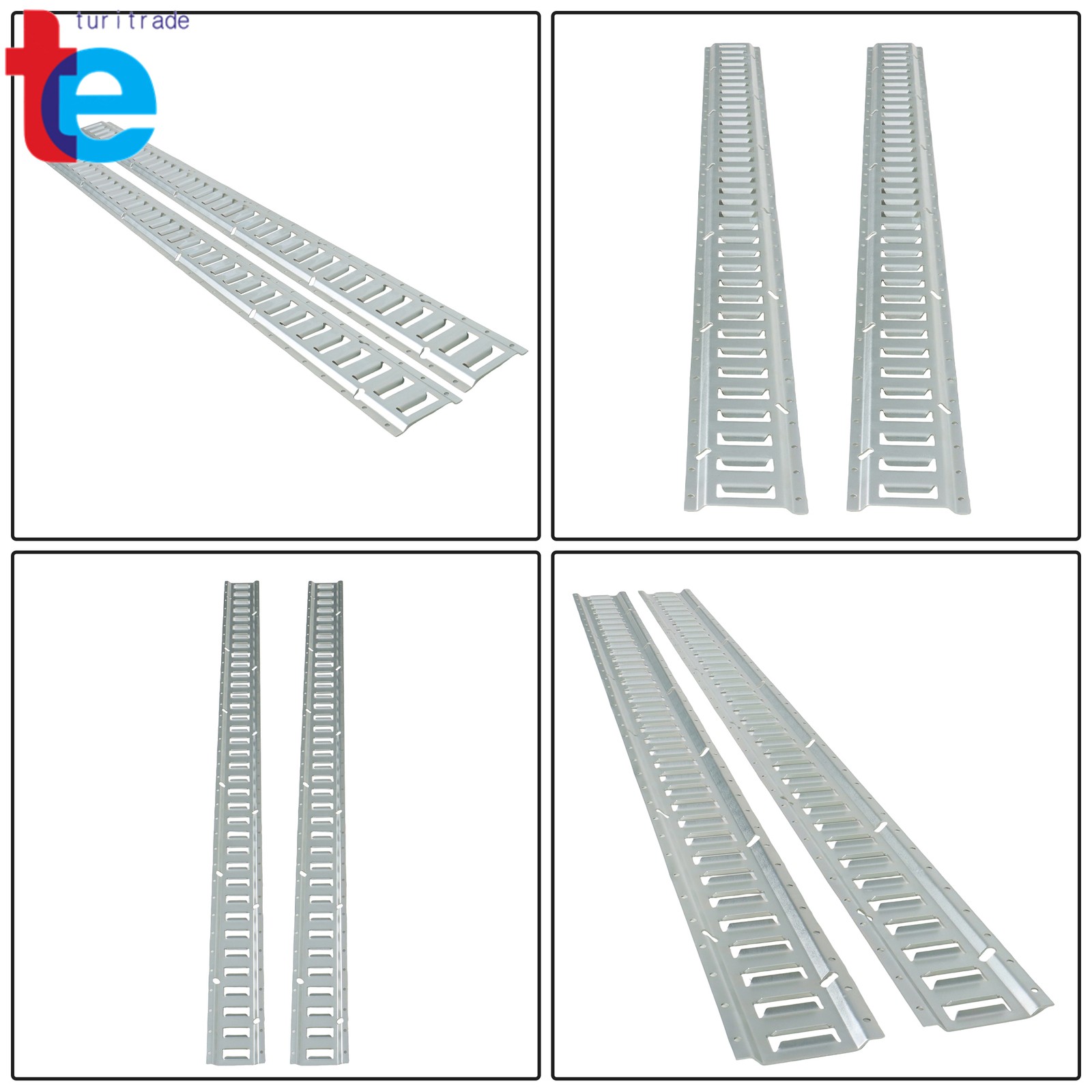 For Garages Vans Trailers 4 Pack 6' E Track Tie Down Rail Kit Galvanized Steel