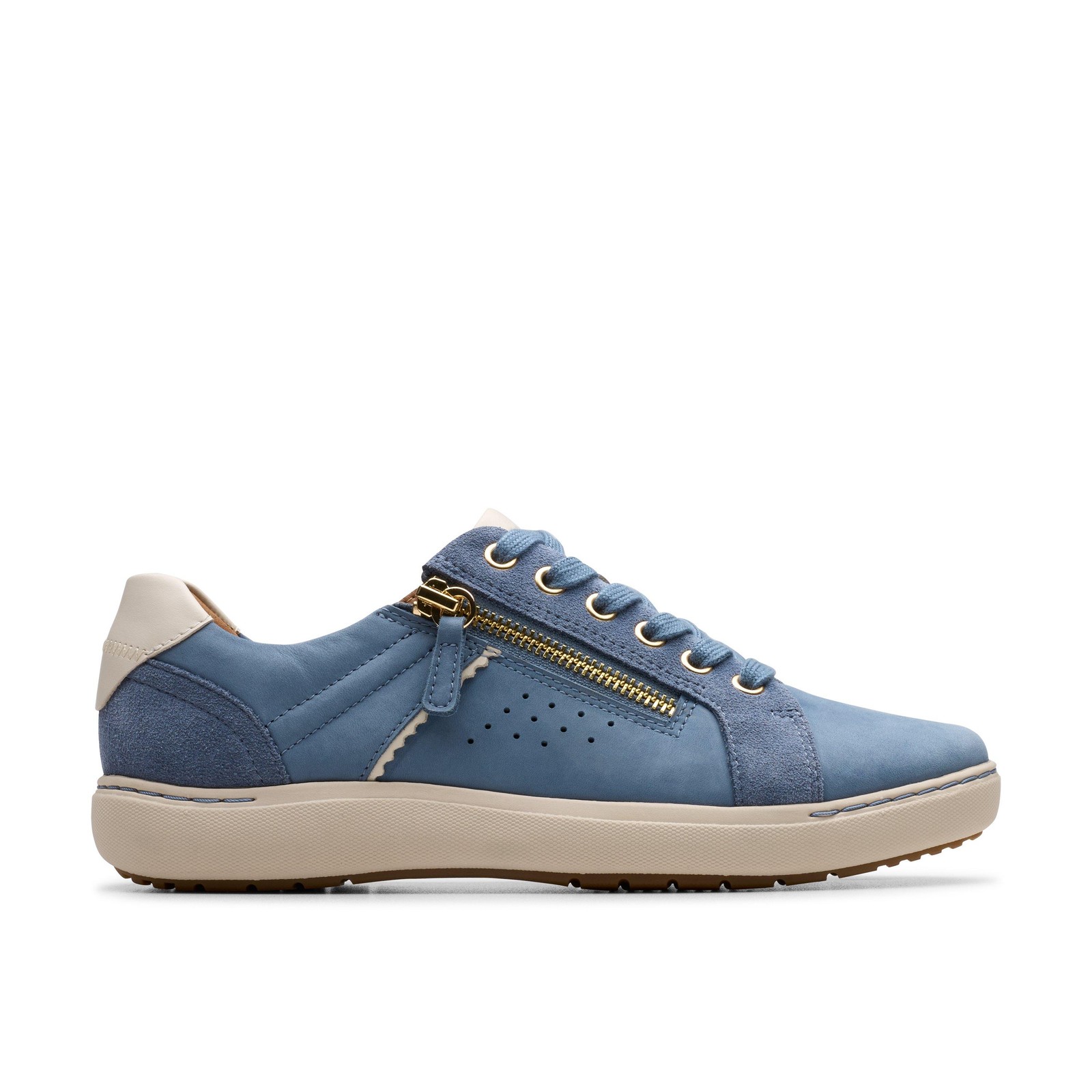 Clarks Womens Nalle Zen Blue Leather Casual  Shoes