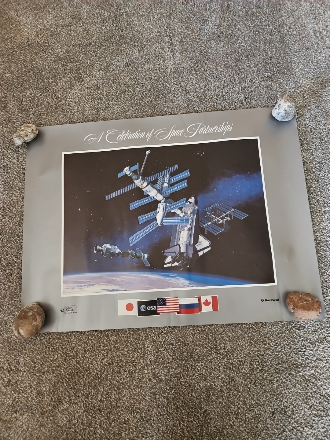 VTG A Celebration of Space Partnerships Rockwell Poster 24 Inches x 18 Inches