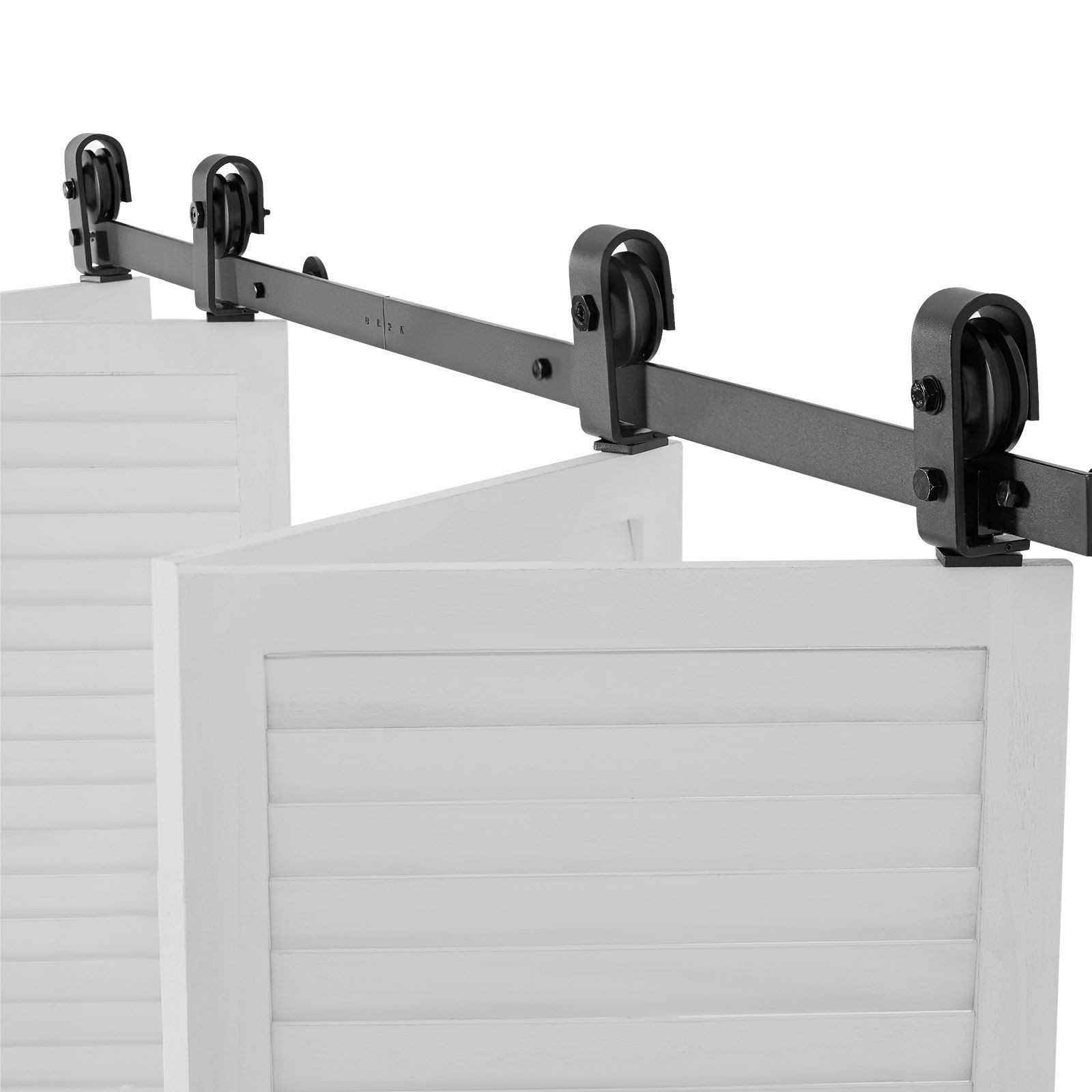 76" Bi-Fold Sliding Barn Door Kit - Complete Hardware for Four 18" Doors