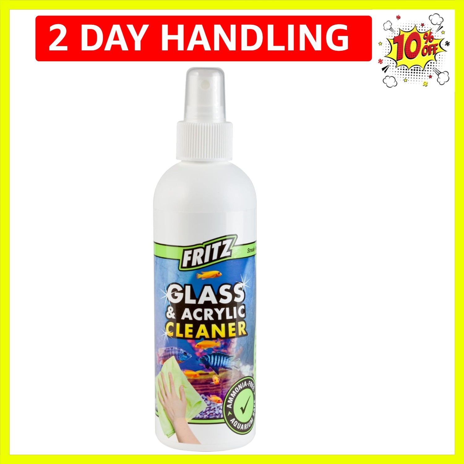 Fritz Aquatics 8-Ounce Streak-Free Aquarium Cleaner - Safe for Fish & Reptiles