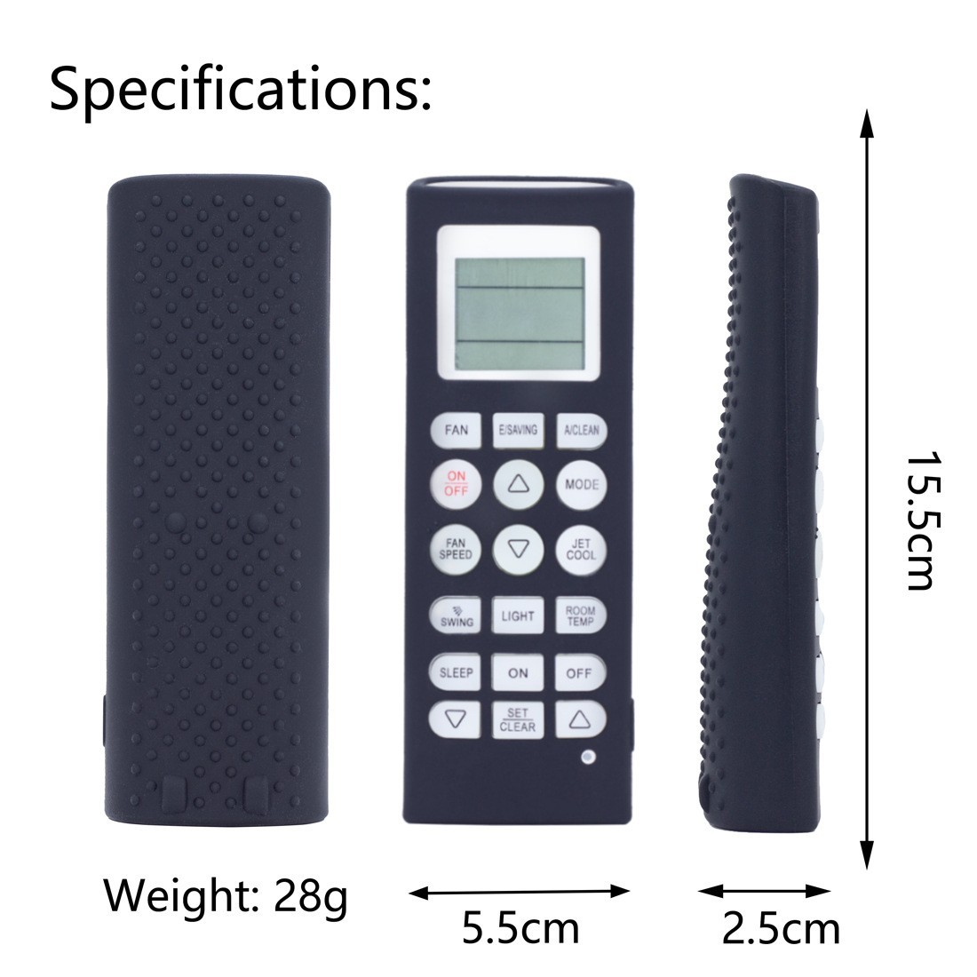 Silicone Cover for LG AC Remote Control - Glow in Dark Options Available