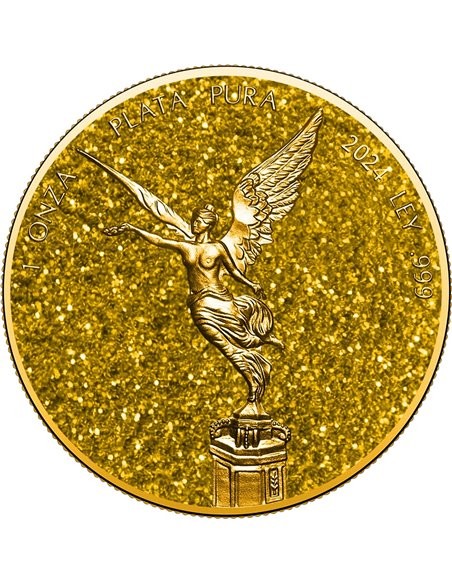 CITRINE Precious Gemstones Libertad 1 Oz Silver Coin Mexico 2024