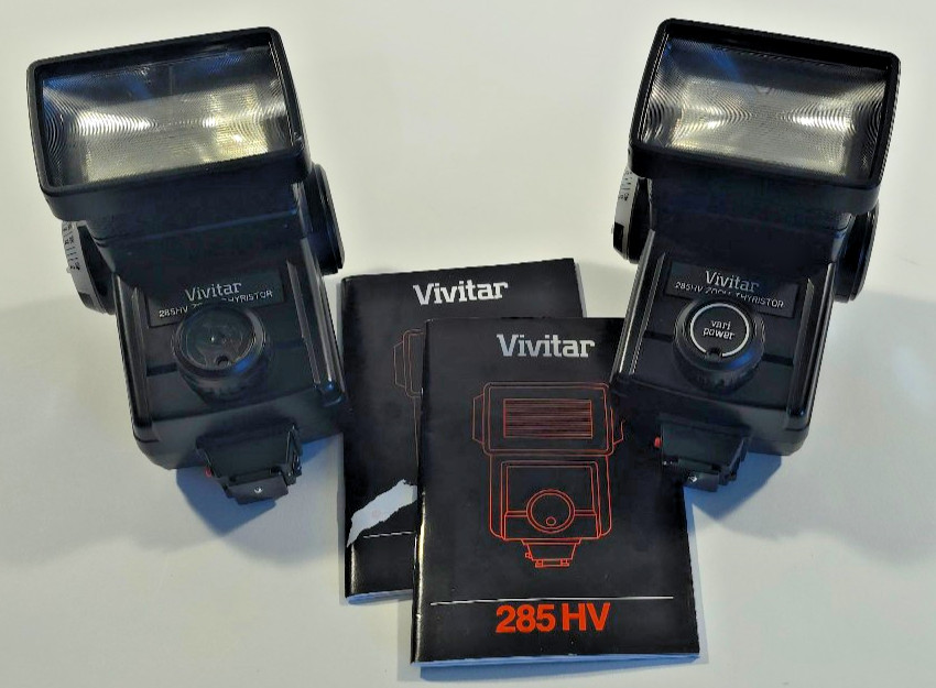 Vivitar 285HV Electronic Flash Units.  Lot of 2. Tested and working.