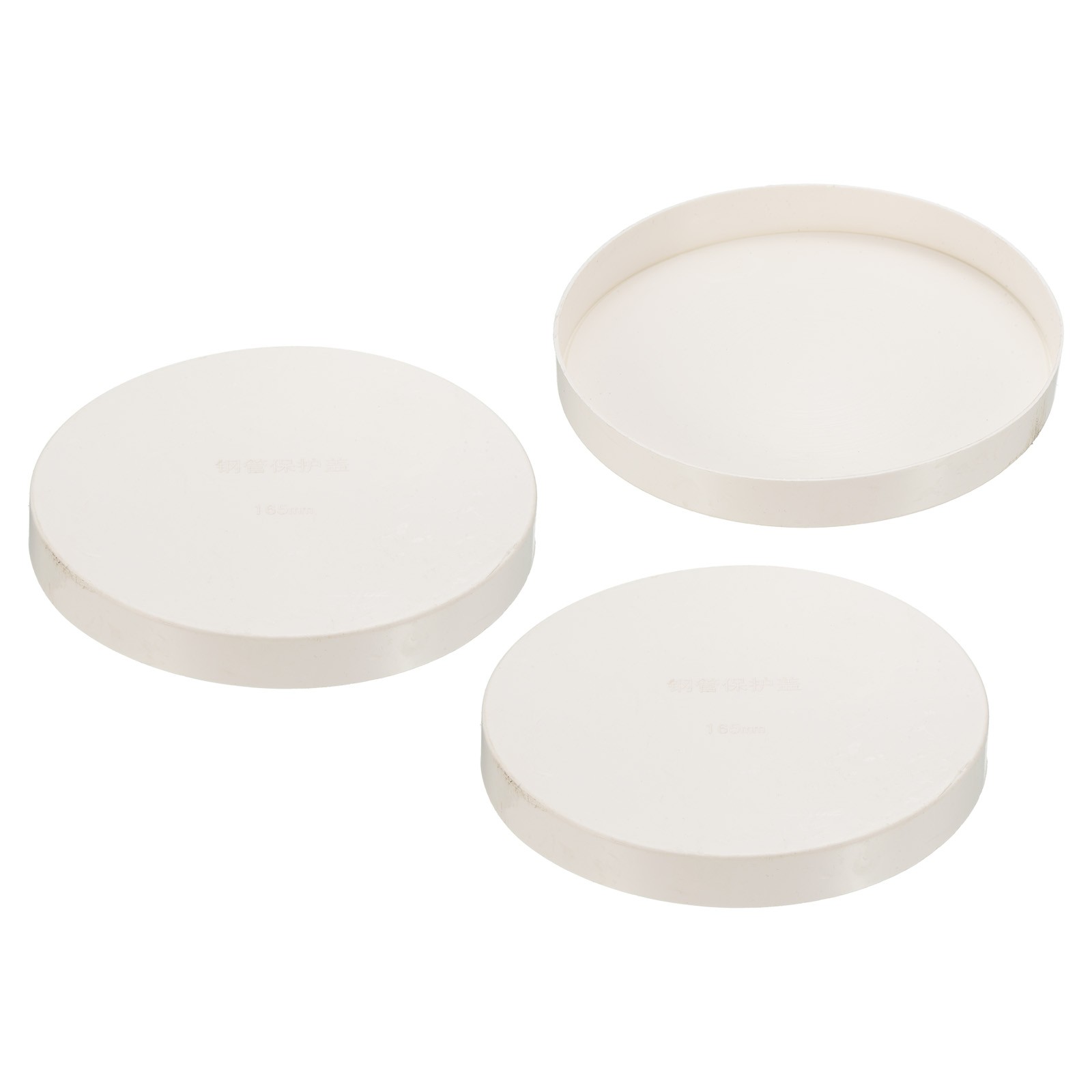 165mm ID Pipe End Caps, 3 Pack Round Tubing Insert Pipe Cover, White