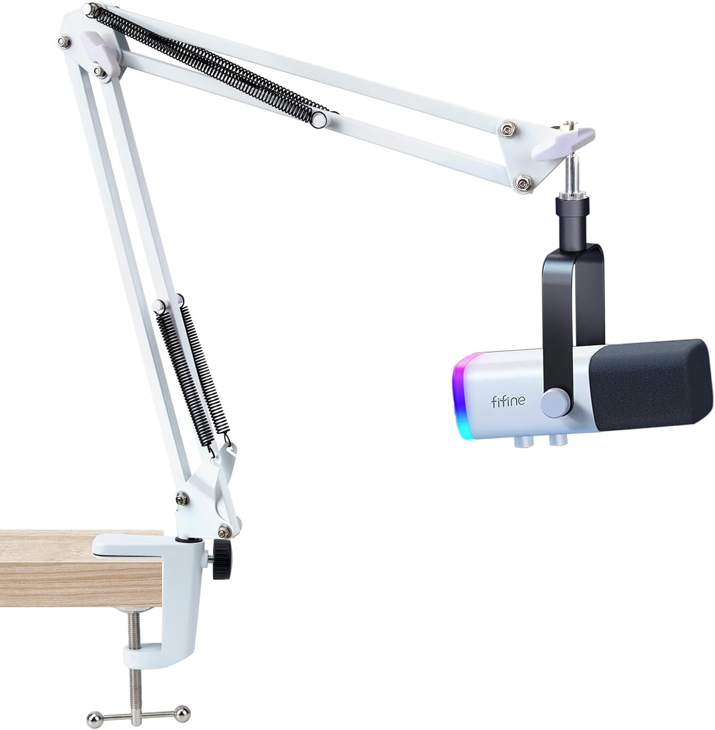 White Boom Arm for Fifine AM8 - Mic Arm Compatible With Fifine Microphone, 3/...