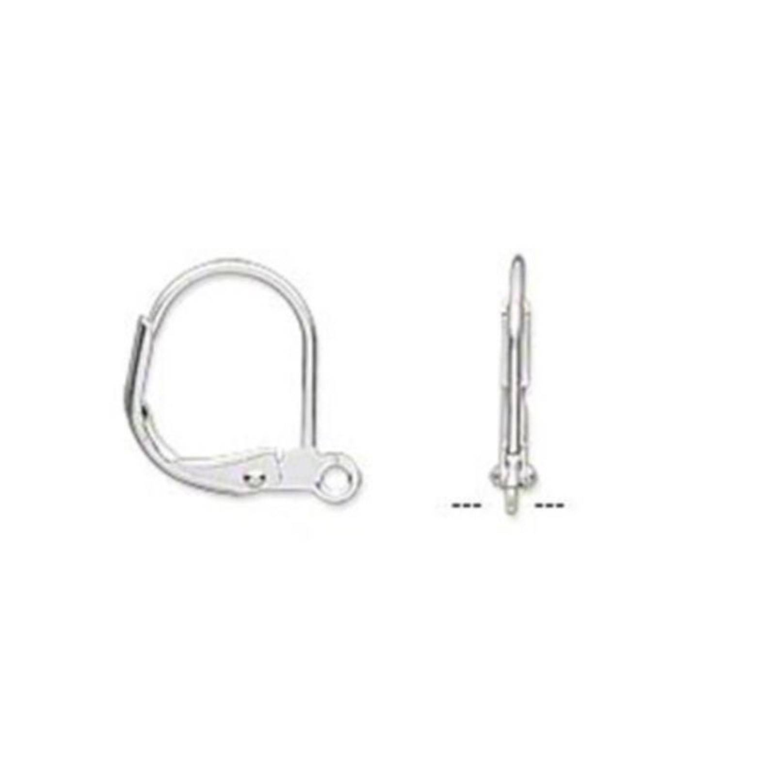 Silver Plated Brass Round Leverback Earwires Earring Hooks Findings 10 pcs