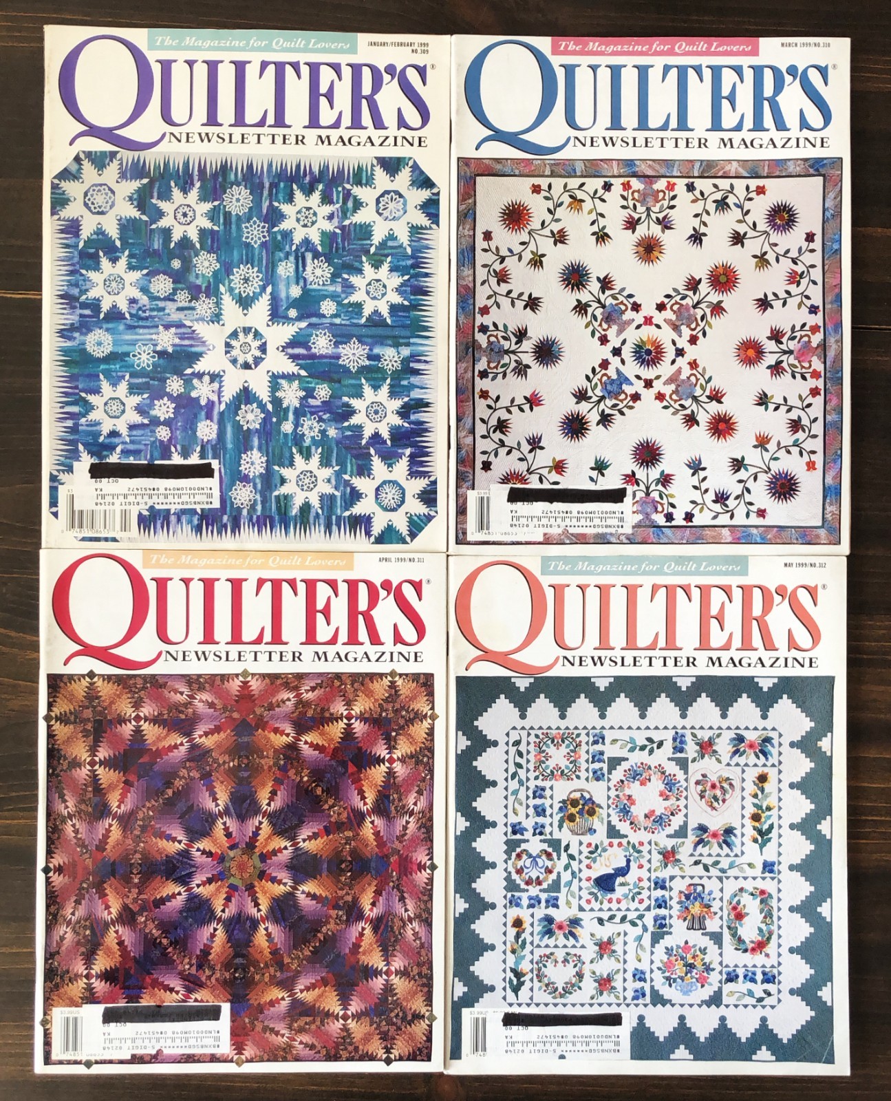1999 Quilters Newsletter Magazine - Lot of 10