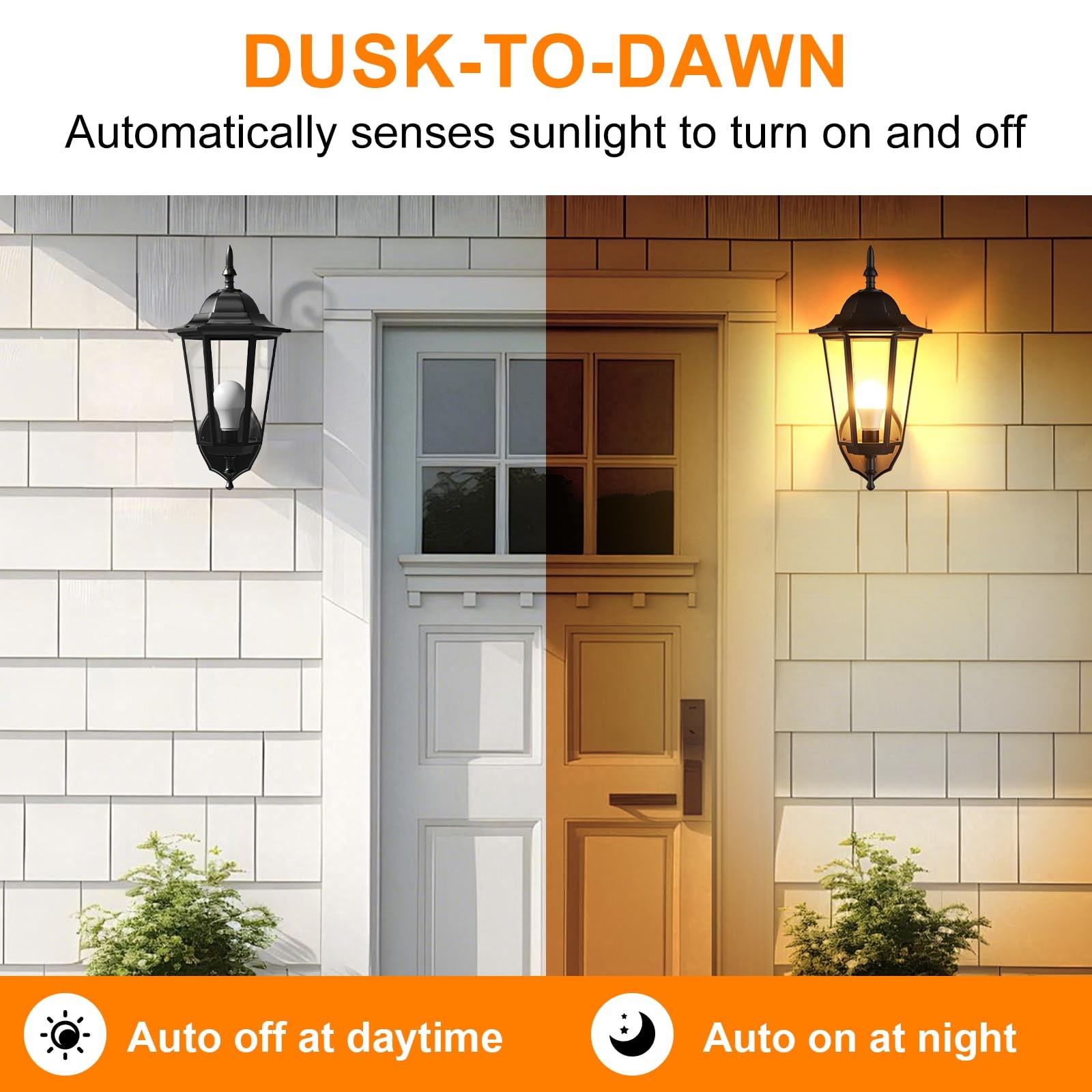 8 Pack Dusk To Dawn Light Bulbs Outdoor, Light Sensor Led Light Bulb, Automatic