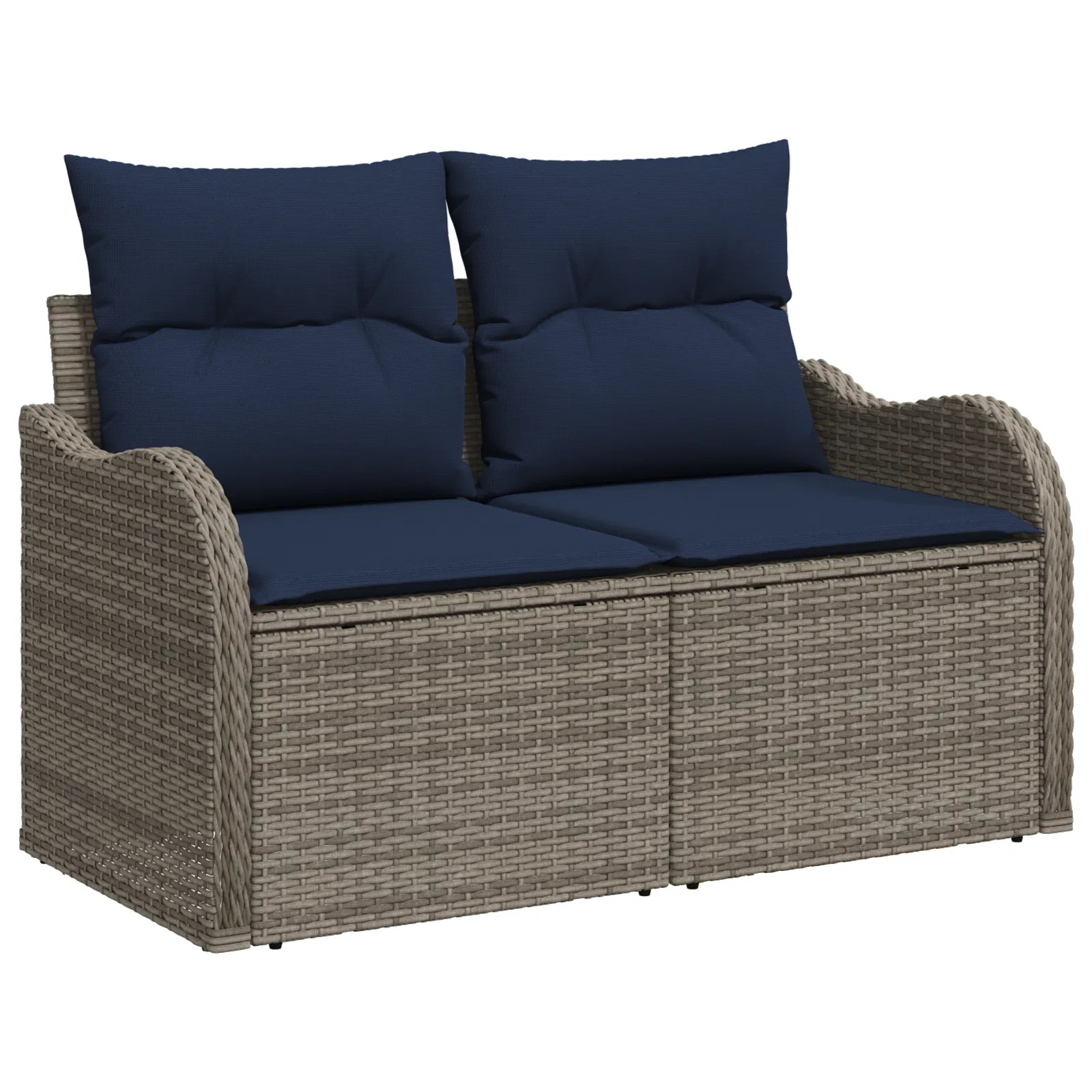 Garden Sofa with Cushion 47.64 x 24.41 x 27.17 in Poly Rattan