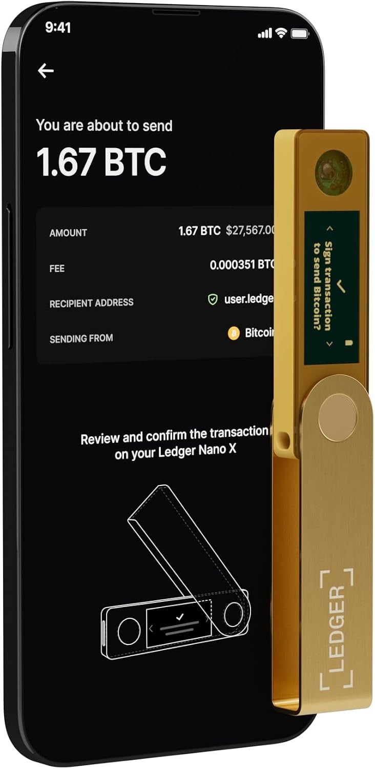 Nano S Plus Gold Crypto Wallet - Compact & Secure for Android/Desktop Use