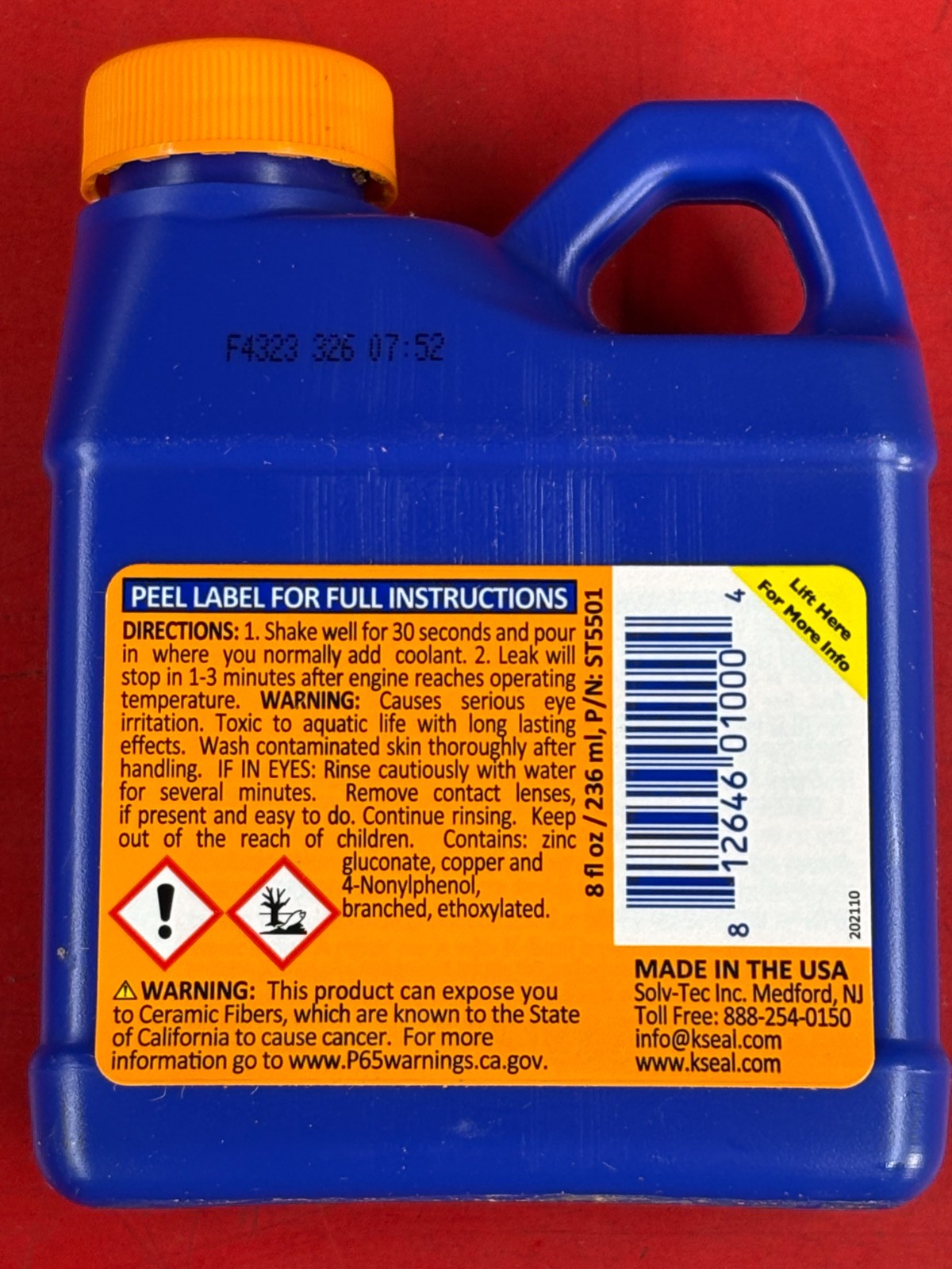 K-SEAL ST5501 MULTI-PURPOSE ONE STEP PERMANENT COOLANT LEAK REPAIR 8oz POUR & GO