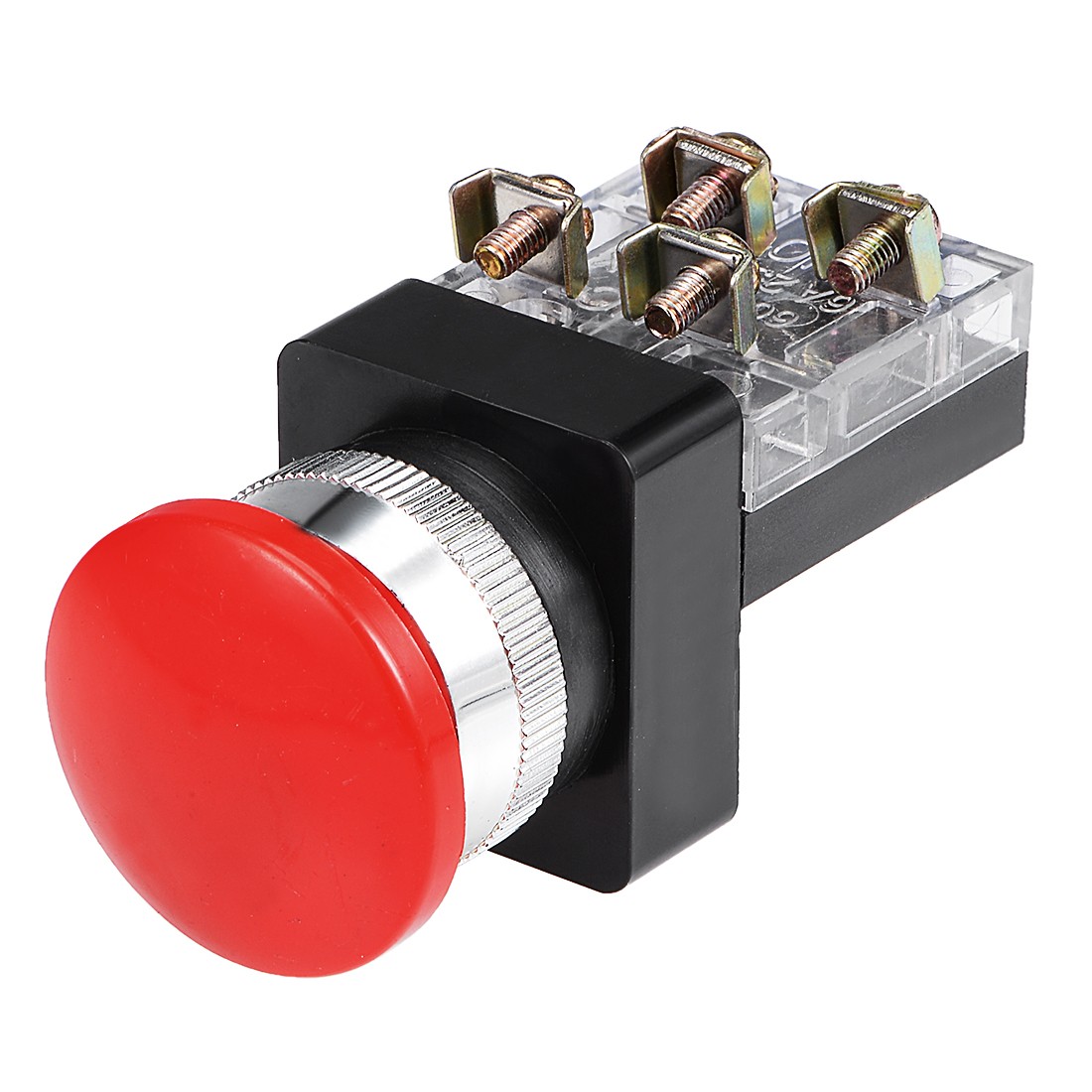 25mm Mounting Hole Momentary Press Button Switch Red, DPST
