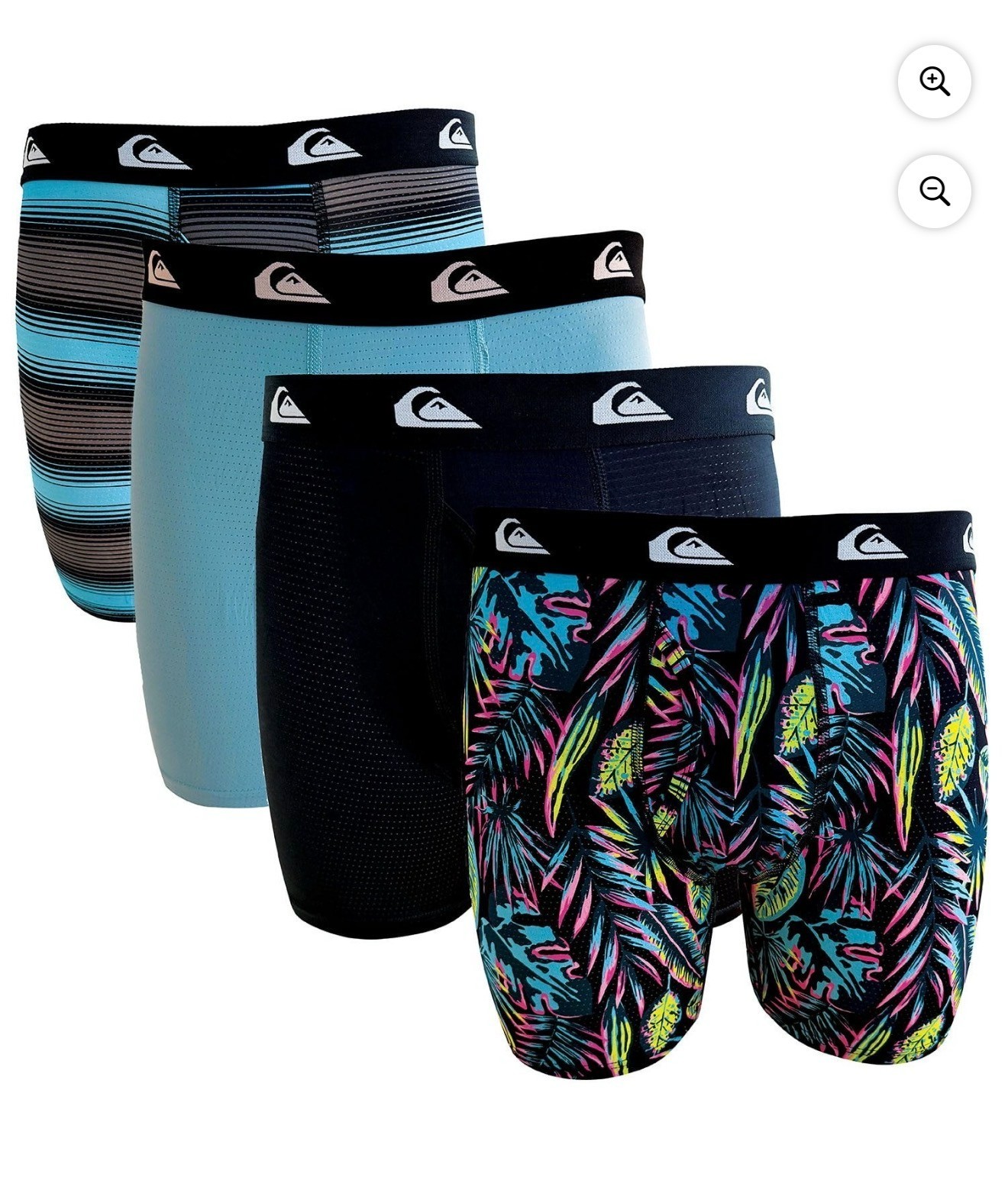 Quiksilver Men's Moisture Wicking Performance Mesh Boxer Brief, 4pk