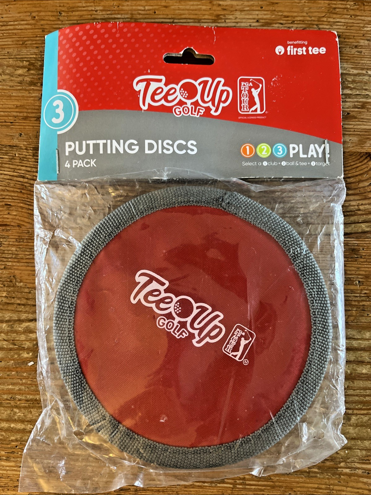 PGA Tour Tee-UP Golf Practice Putting Discs 4 Pack Multi-Color 5” Diameter NIP