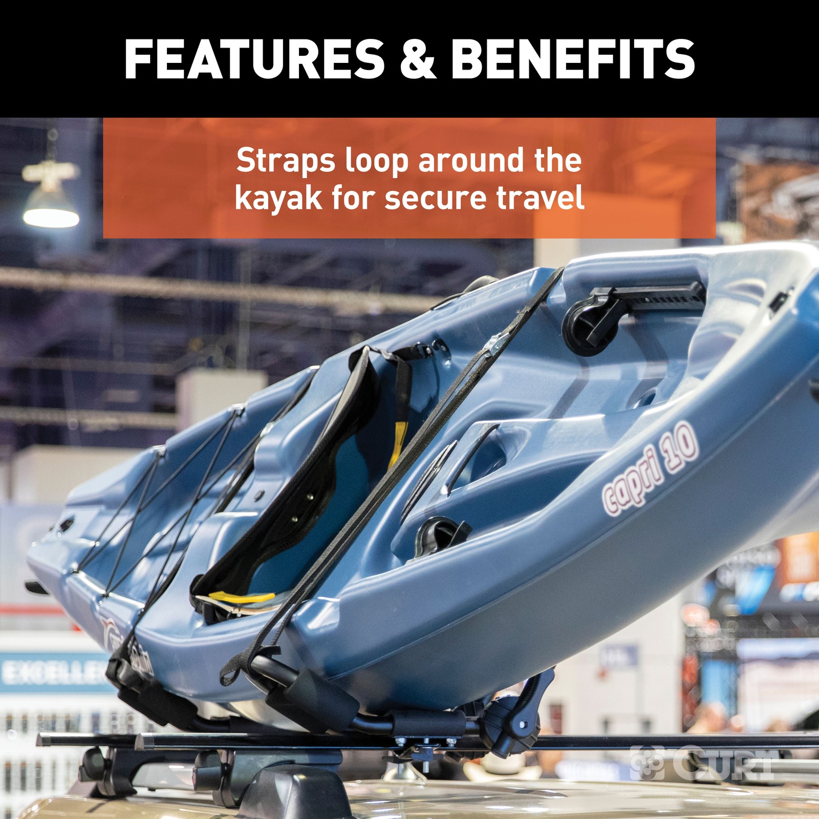 Curt-Replacement 18320 Safety Straps for Kayak Holders - 2-Pack