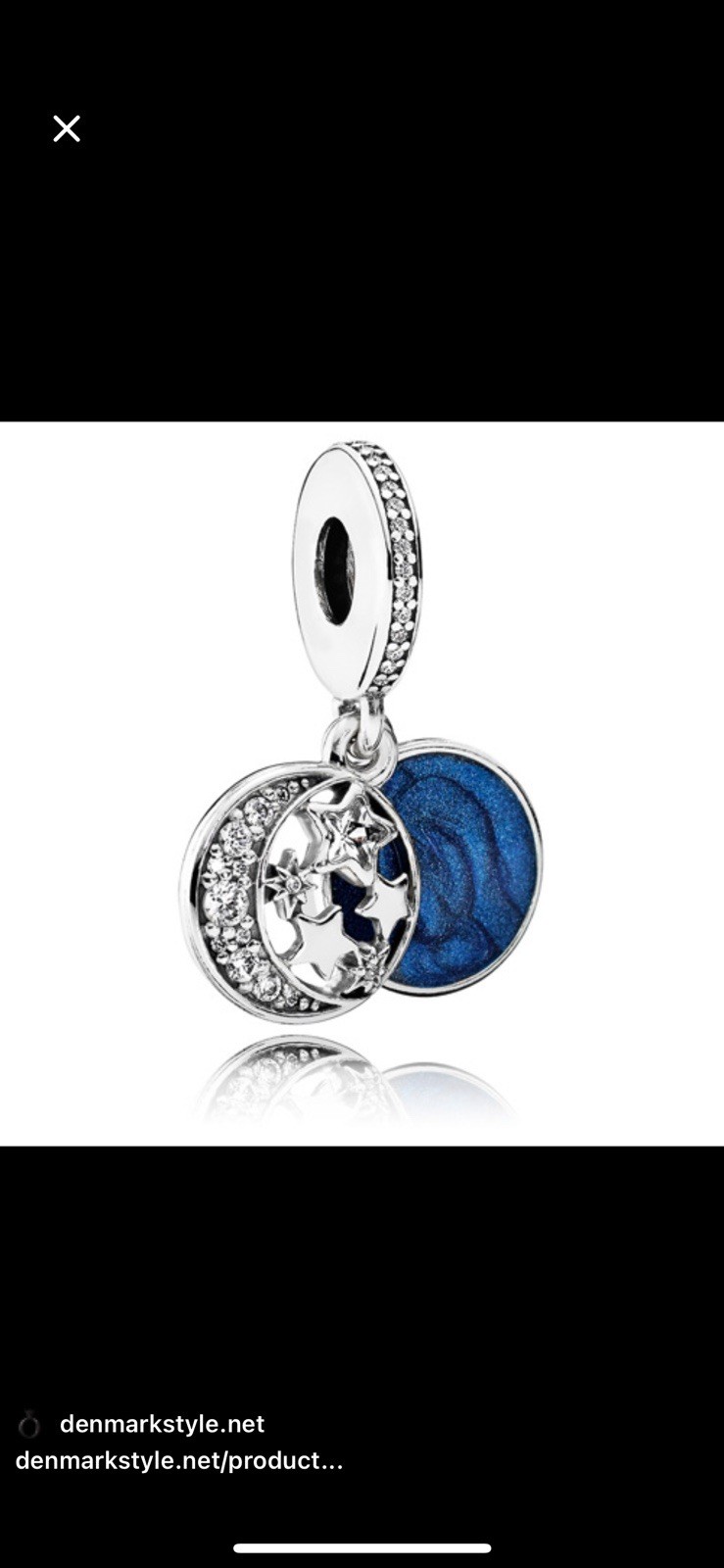 AUTHENTIC PANDORA MOON & BLUE SKY DANGLE CHARM #791993CZ