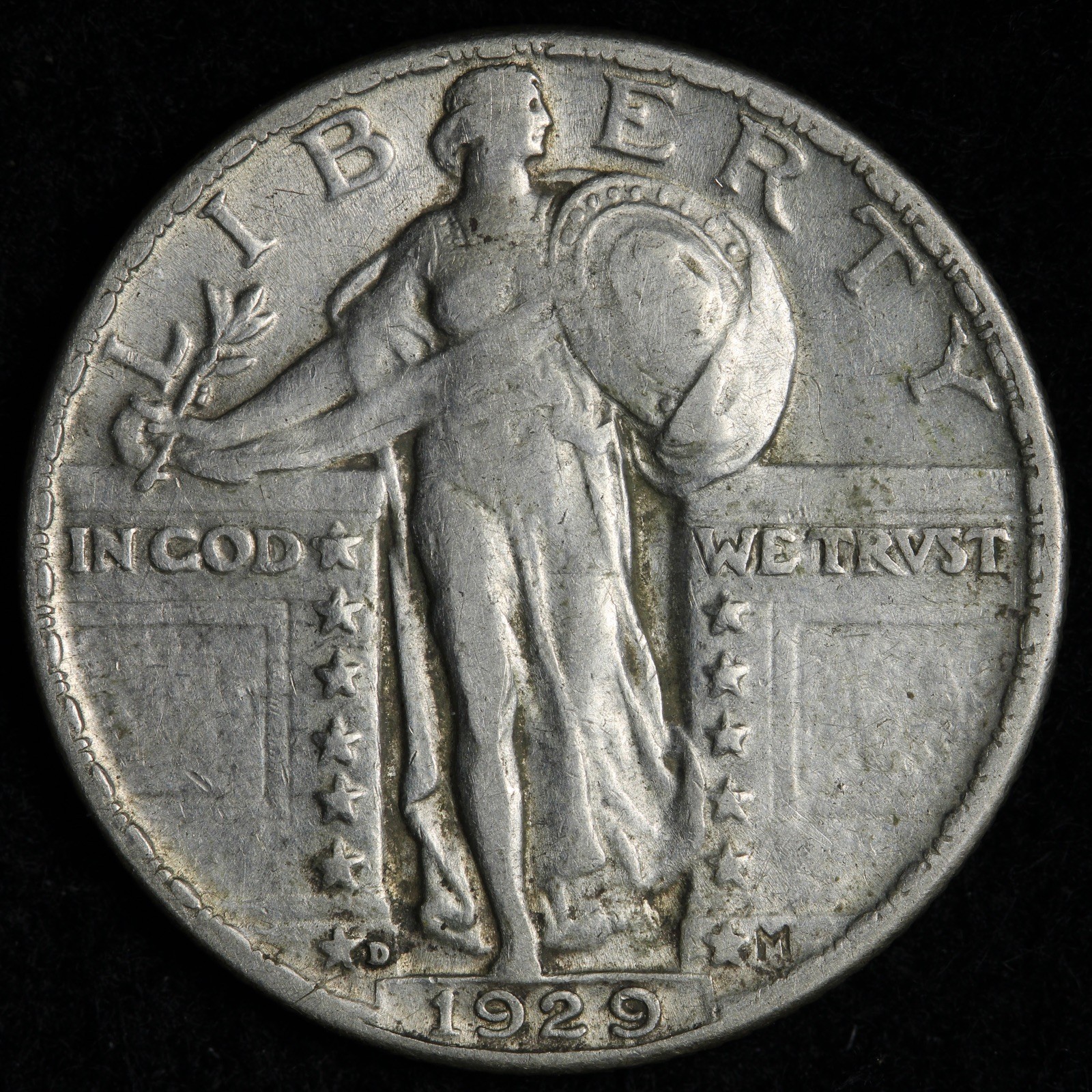 1929-D Standing Liberty Silver Quarter AU E351 XVHM