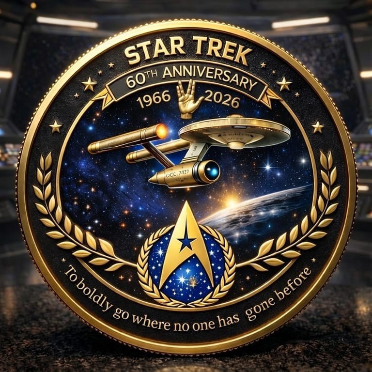 Star Tr ek Coin 60Th Anniversary 1966-2026