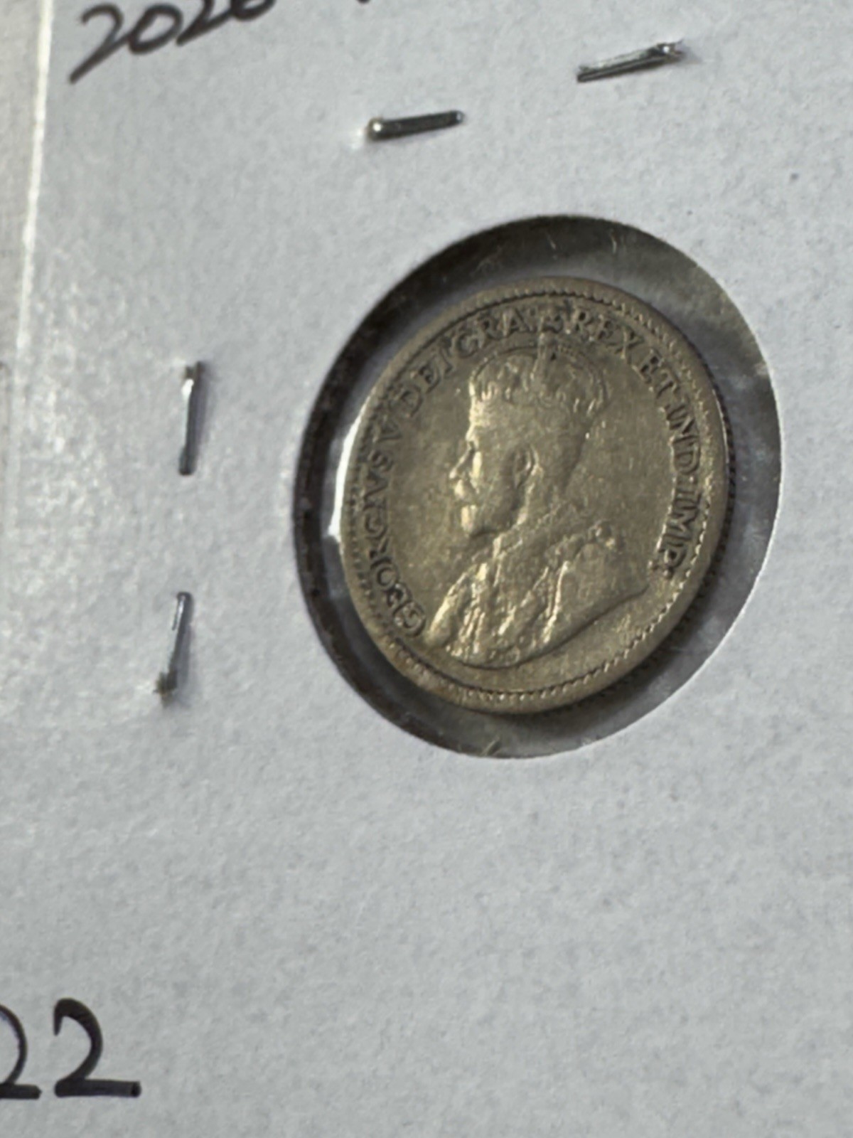 1913 Canada 5 Cents Small Silver Coin Cleaned