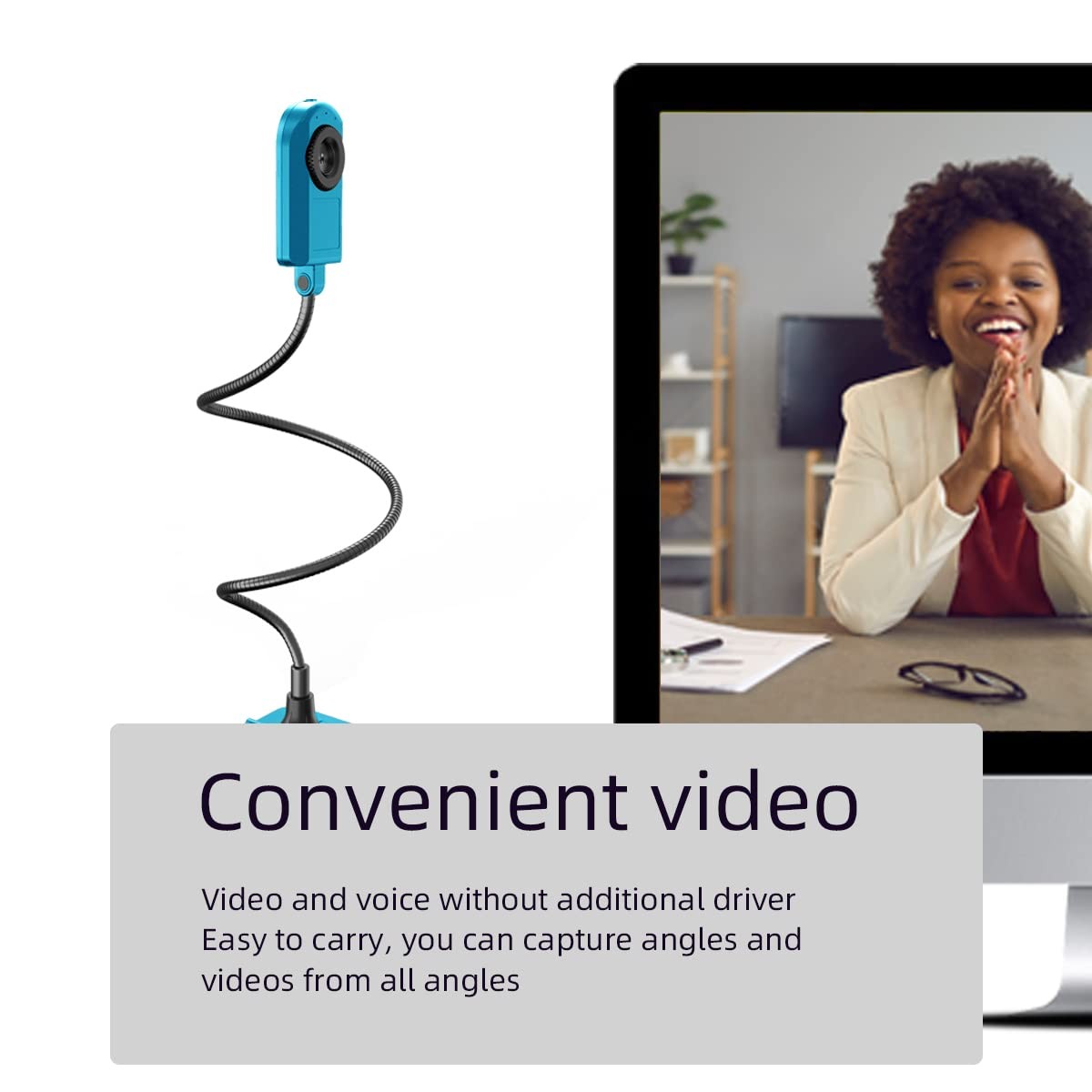 Document Camera (Blue) Ultra High Definition 5MP USB Document Camera — Mac OS...