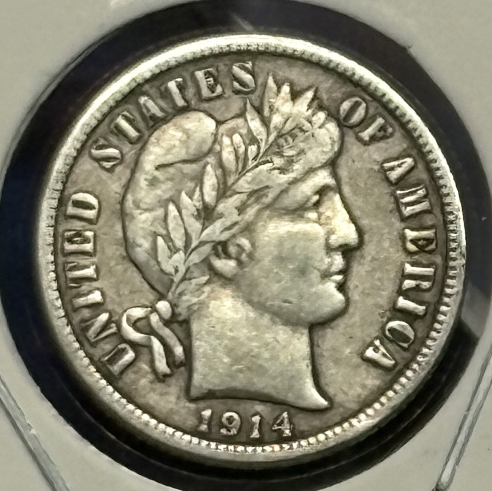 1914 D Barber Dime, 90% Silver, EF Condition, Very Nice, Low Mintage! 🔥