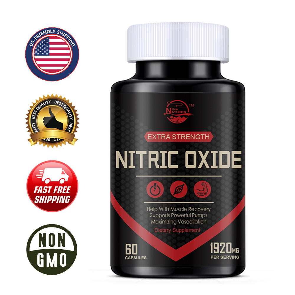 60 Nitric Oxide Capsules 1920mg | L Arginine & L Citrulline | by NATURE'S LIVE