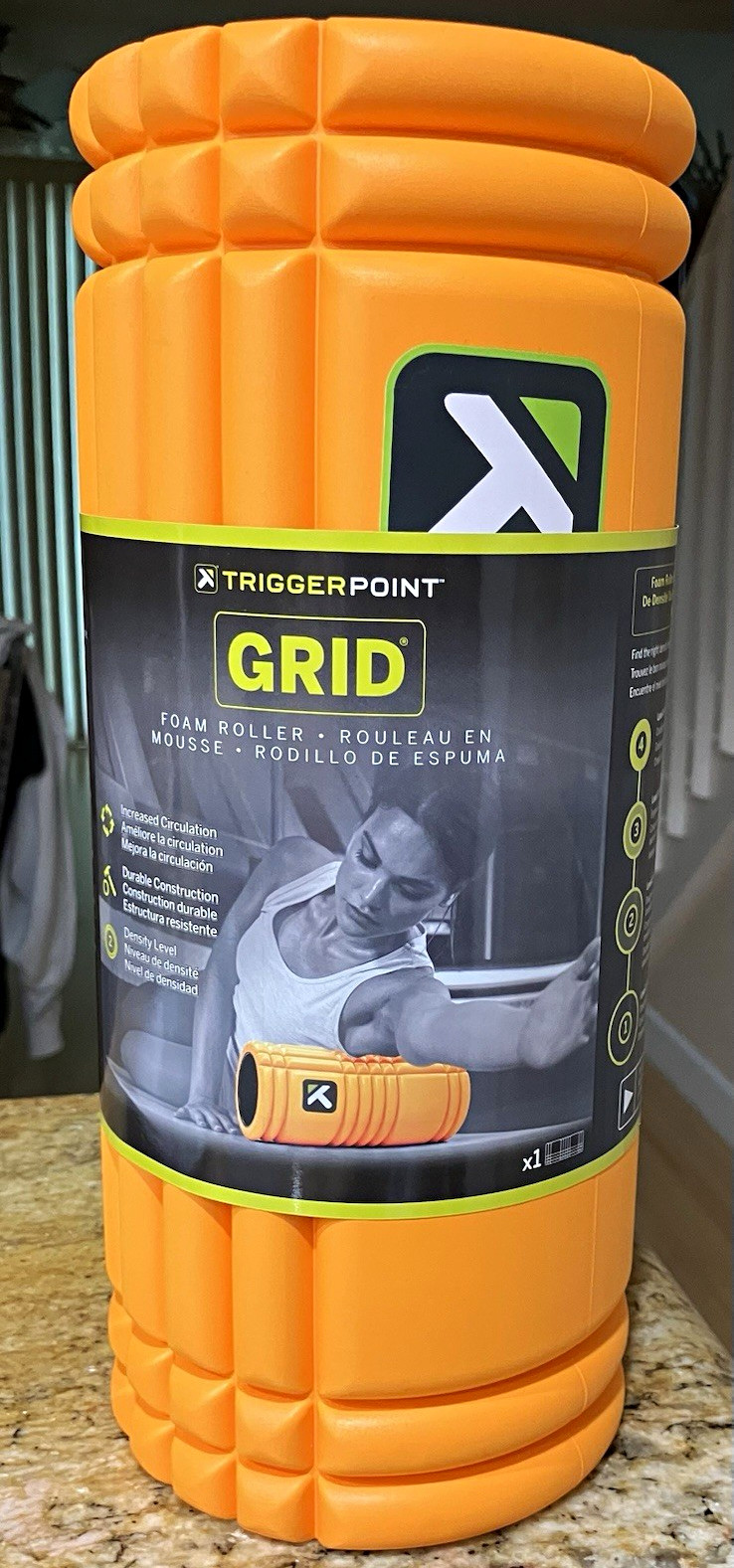 TriggerPoint GRID Foam Roller Massage Grid Foam, Orange, Model GRID, 1pc