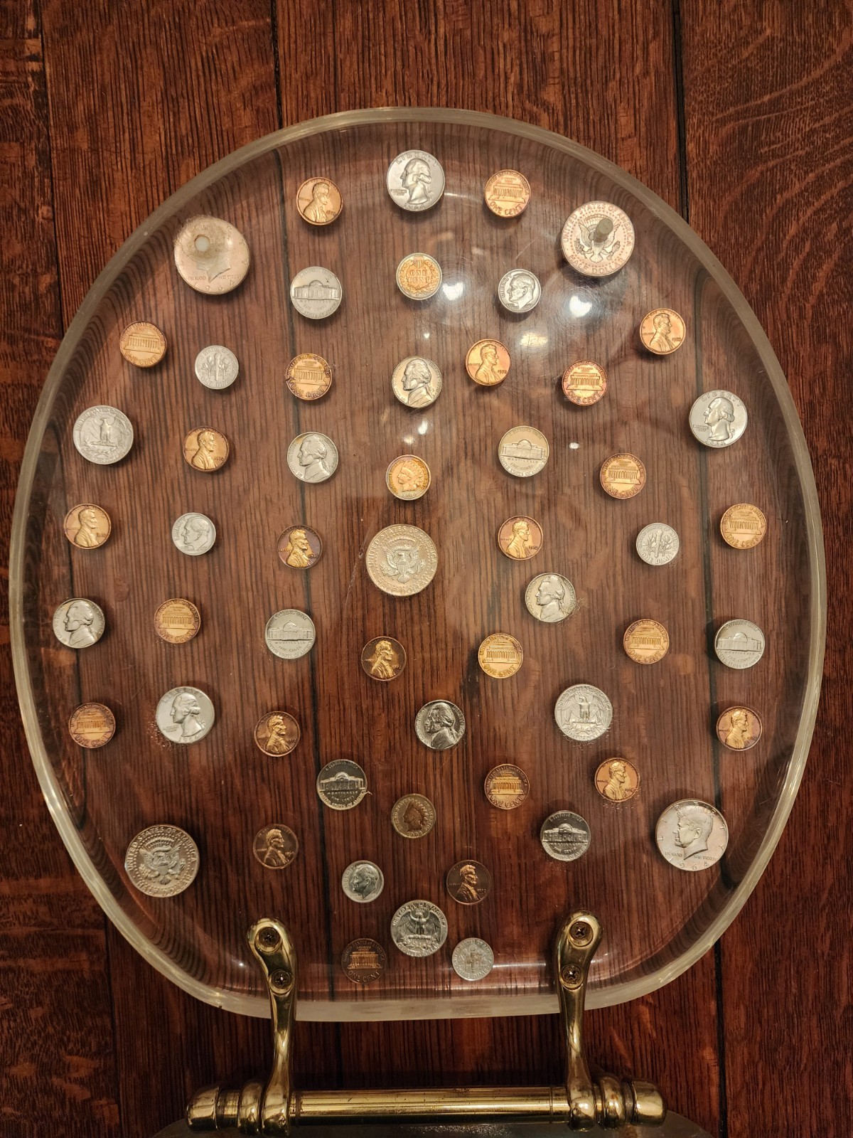 Toilet Seat With 2-1921 Morgan's ,11 Kennedy Halve,11 Silver Qrt,6-Indian Head