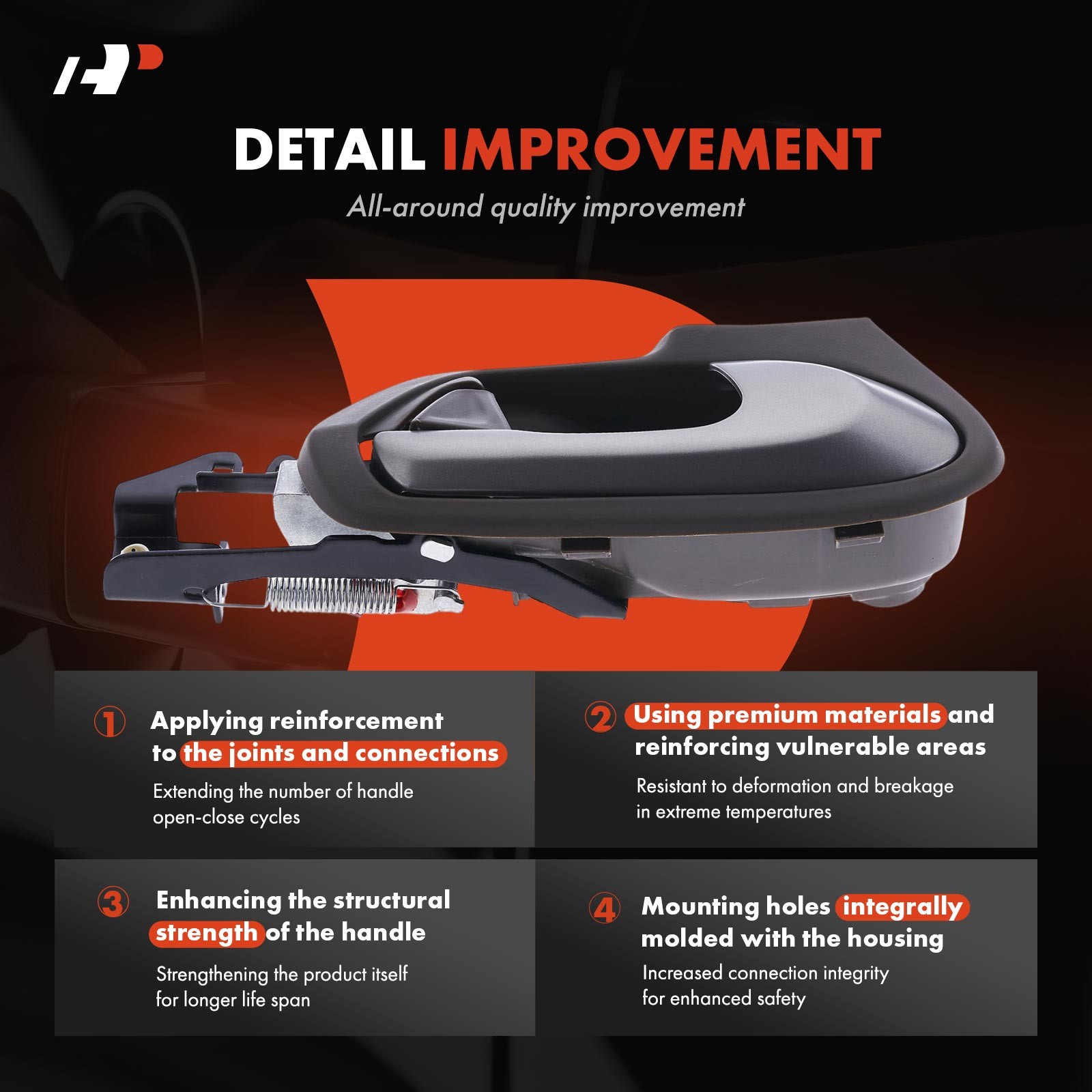 A-Premium 2x Front Interior Door Handle for Honda Civic 2006-2011 Coupe 2-Door
