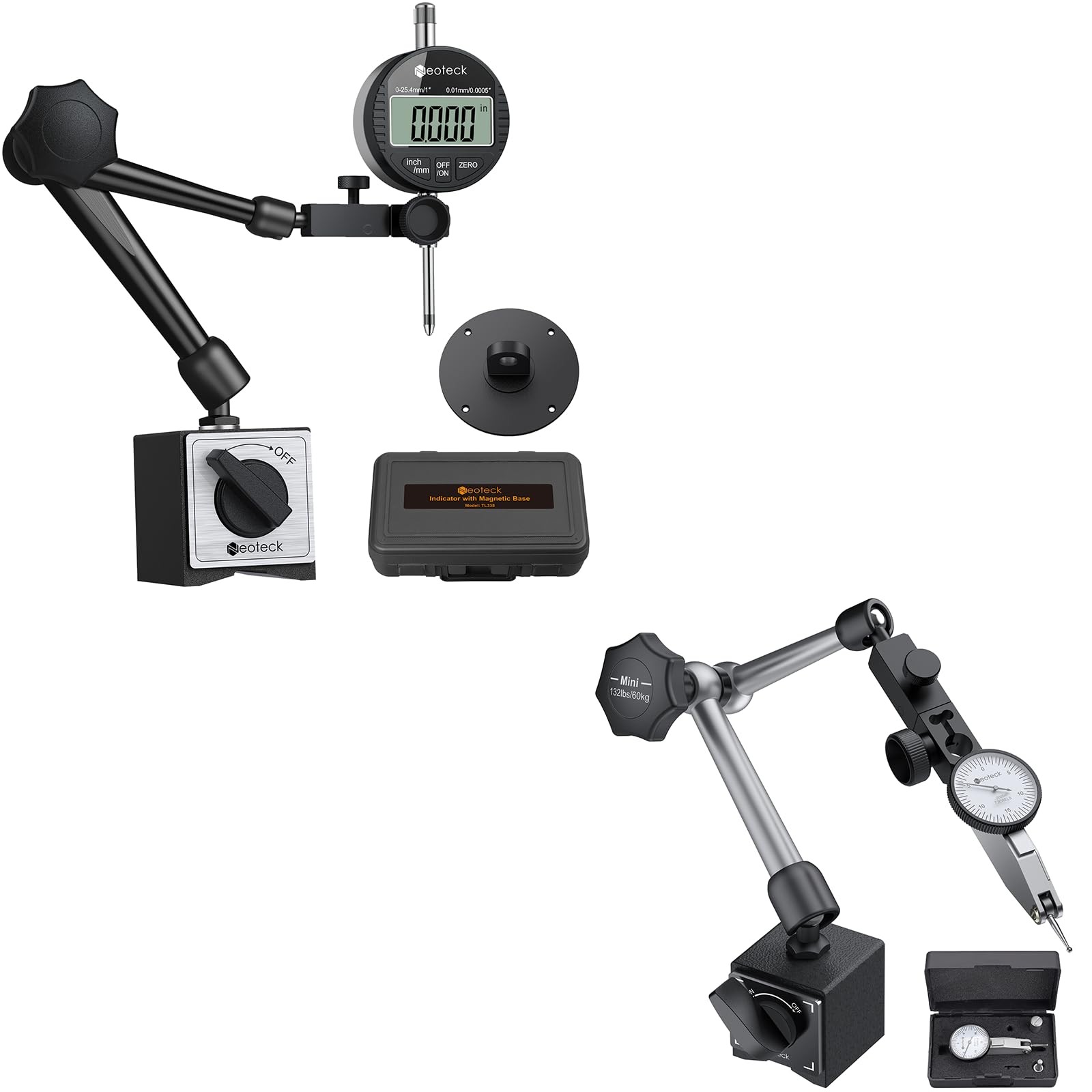 Neoteck 1" Digital Dial Indicator Set + 0.03" Test
