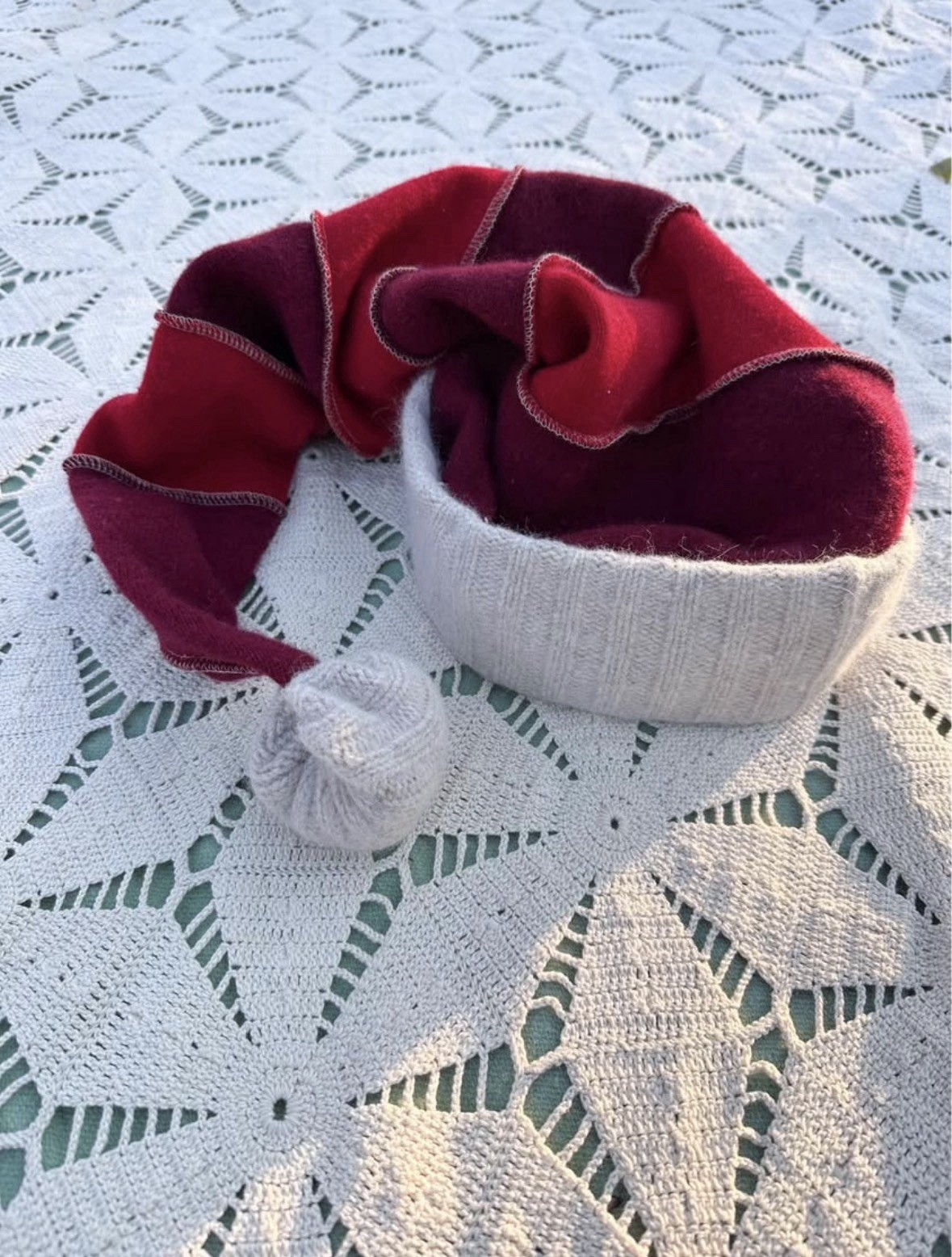 Handmade Katwise Inspired Wool & Angora Santa Hat Festival Christmas Kitsch New