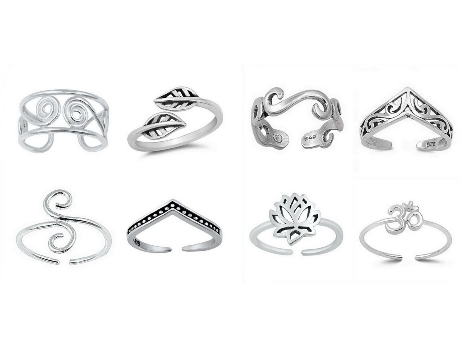 .925 Sterling Silver  MEN'S (women's) TOE RINGS | Tropical | Beach wear