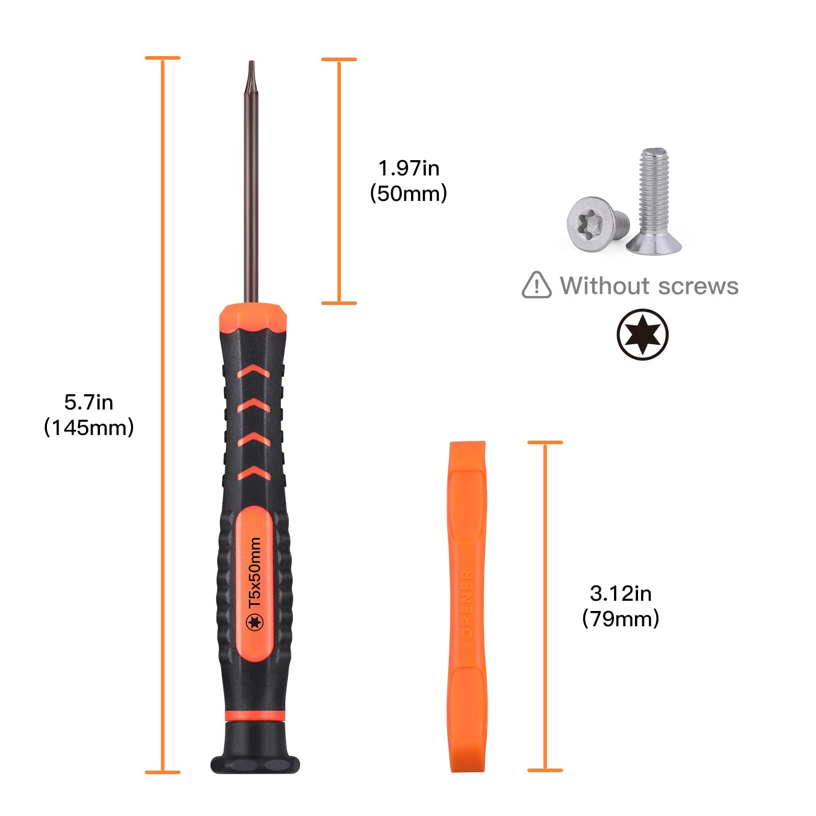 JOREST Single Precision Screwdriver, T5 Torx Security with a Spudger, Black
