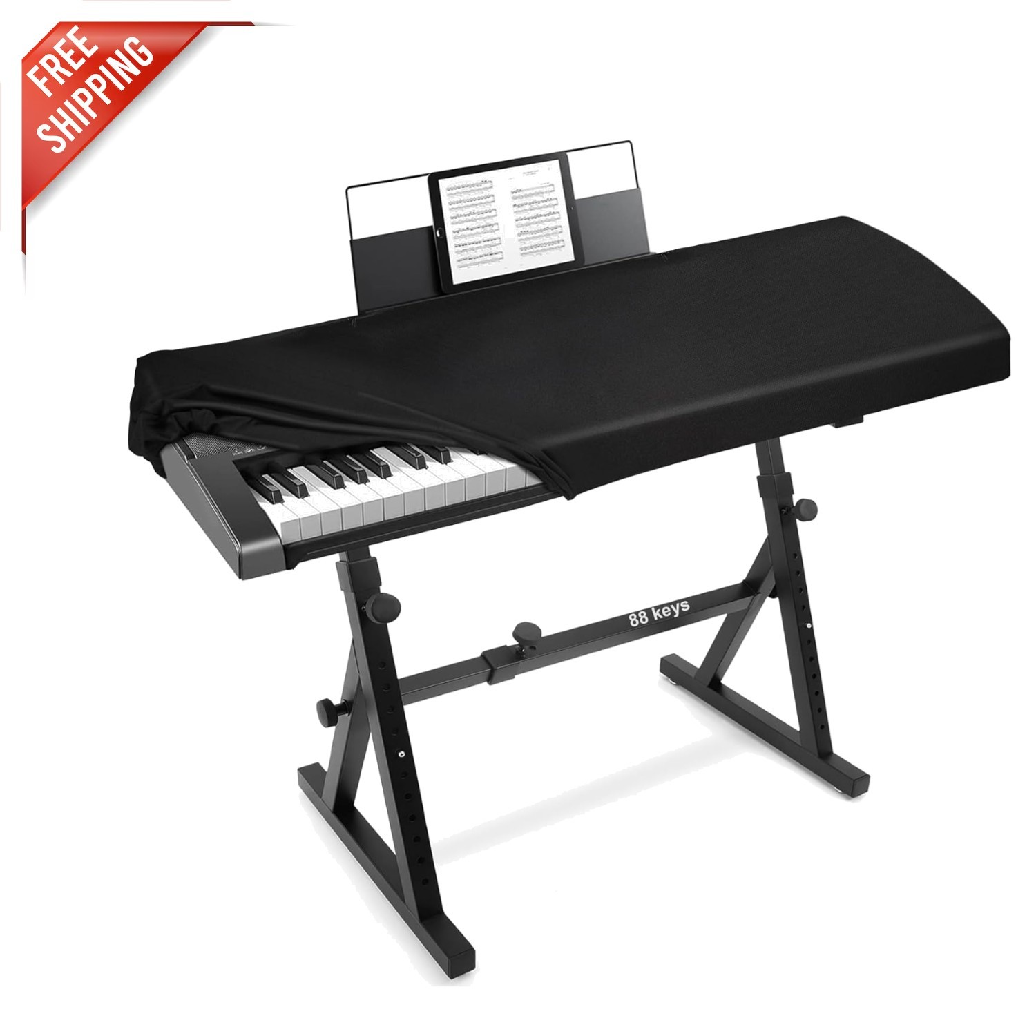 Elegant Stretchy Dust Cover for 88-Key Digital Pianos with Music Stand Opening