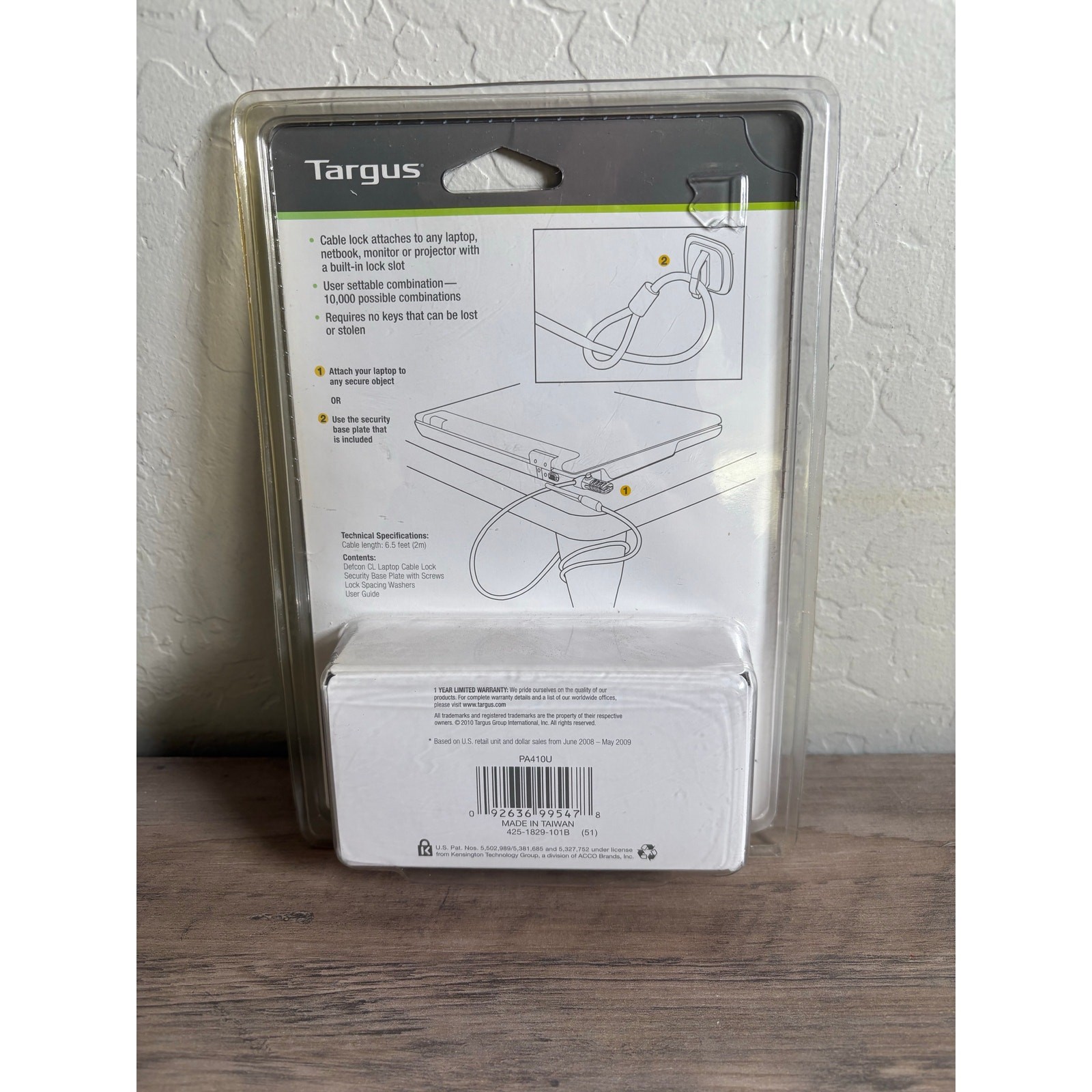 Targus Defcon Laptop Cable Lock- New in Unopened Package