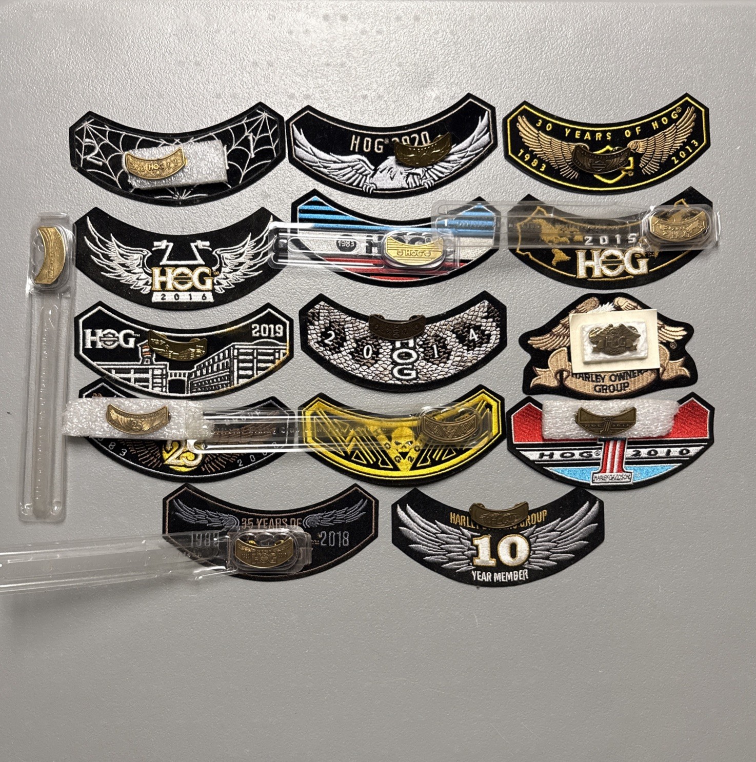 Harley Davidson HOG Harley Owners Group Patches and Pins Lot of 28