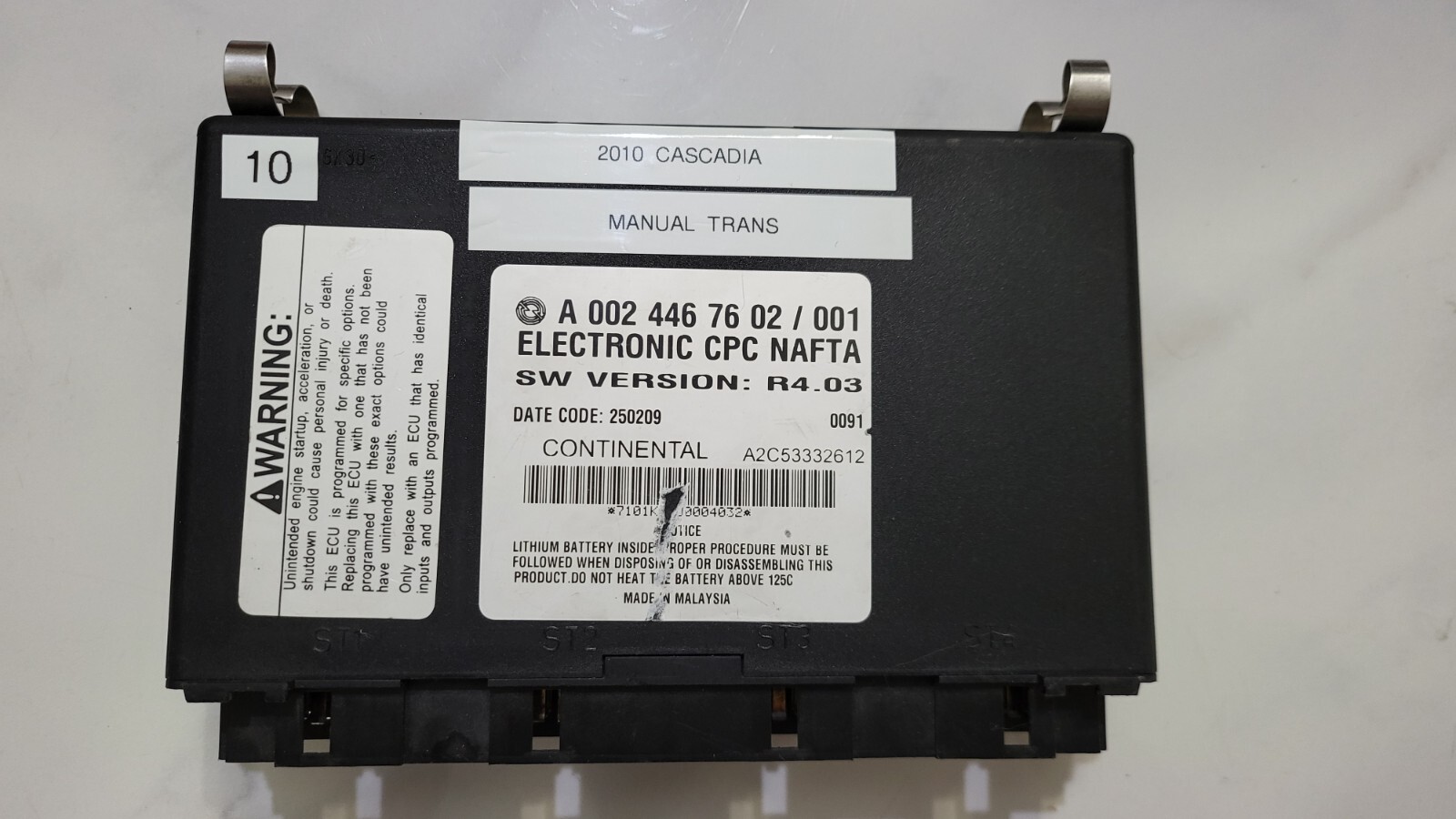 Freightliner Cascadia Electronic OEM CPC A0024467602/001 NAFTA MANUAL TRANS