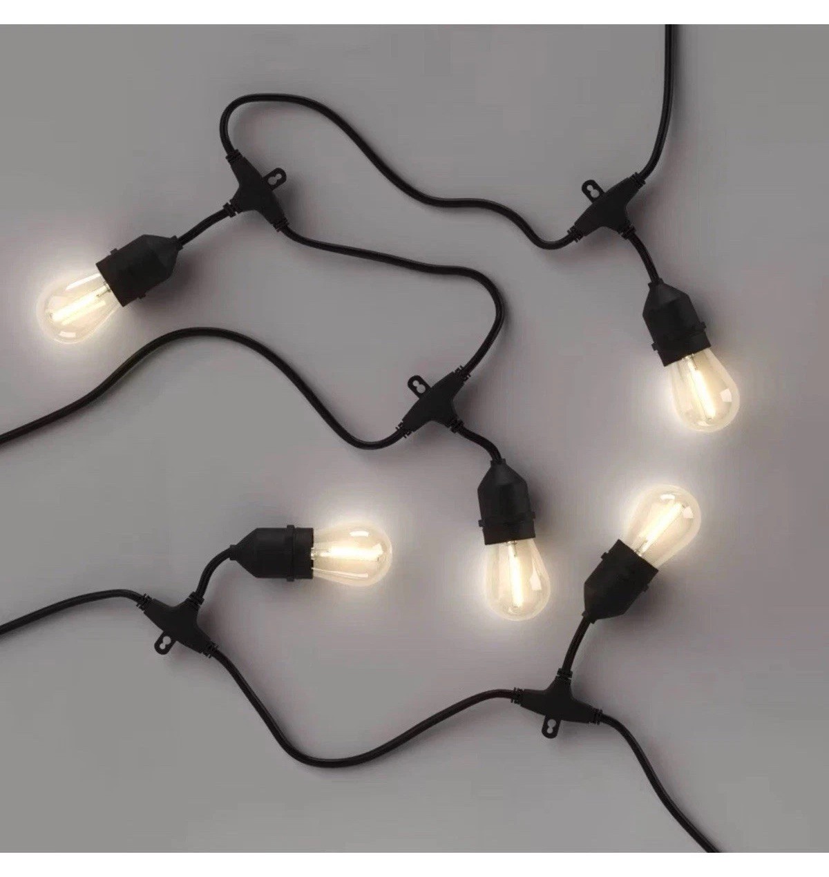 Threshold 10ct LED Drop Indoor Outdoor Café String Lights Clear Bulbs Black Wire