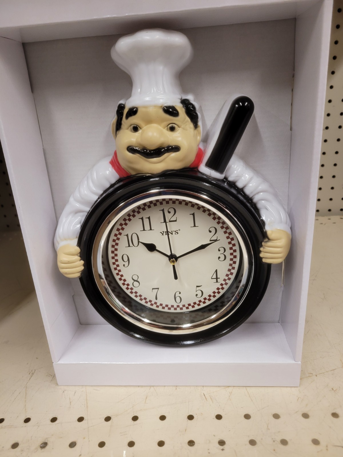 New Vintage Italian Chef Kitchen Wall Clock 11" H  Battery Operated Retro Works