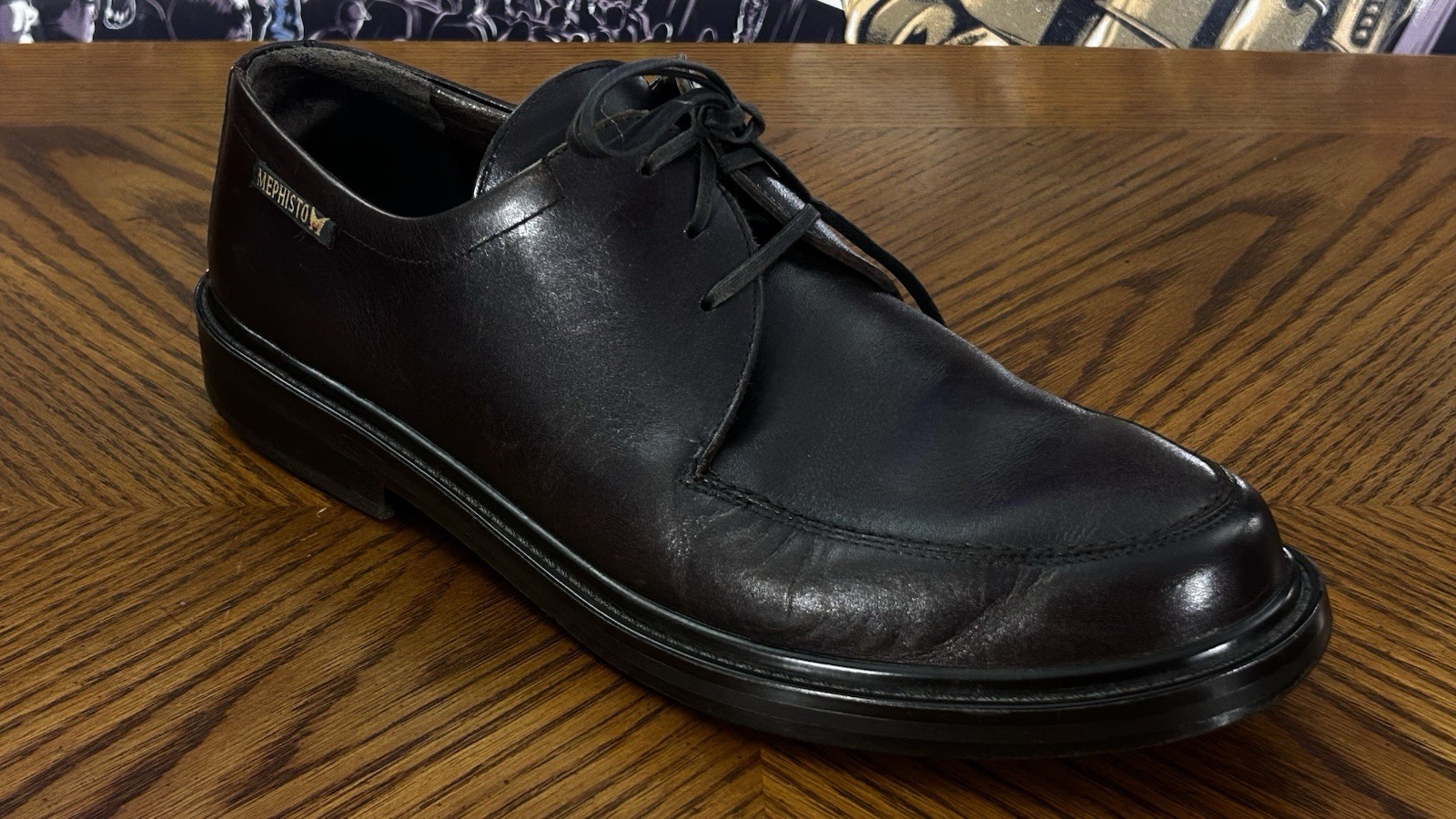 Mephisto Derby Dark Brown Leather  Air Jet EUC Lace Up Cap Toe  Men’s Shoes 12