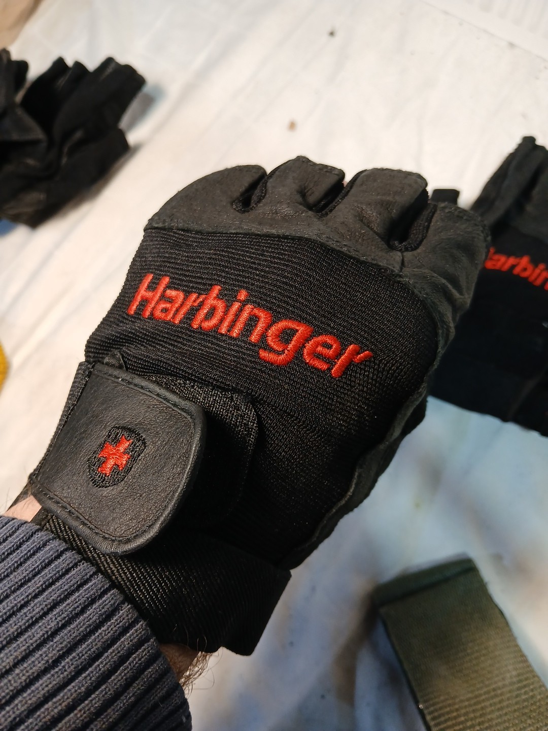 Vintage Harbinger Pro WristWrap Gloves - Workout Gloves - Fitness Gloves - Large