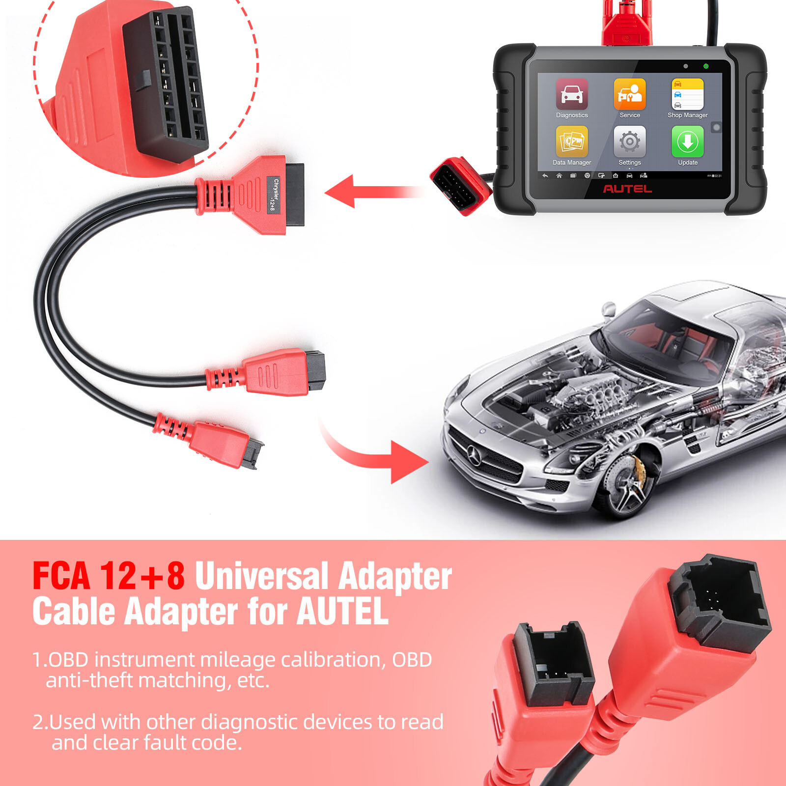 FCA 12+8 Universal Adapter Cable bypass for Ch-rysler's Security Gateway Module