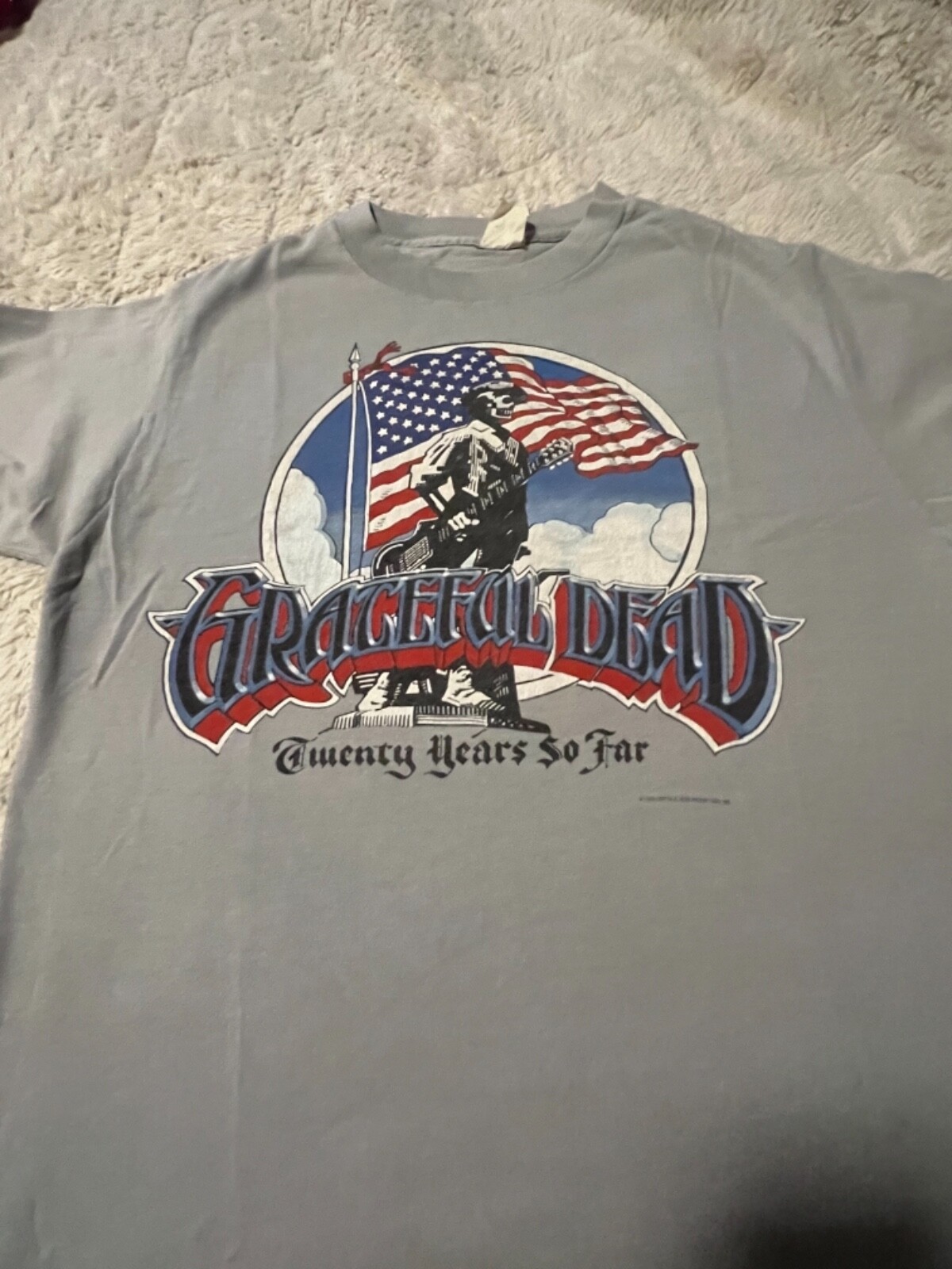 Vintage 80's 1985 Grateful Dead Jerry Garcia Concert Tour Patriotic T-Shirt M