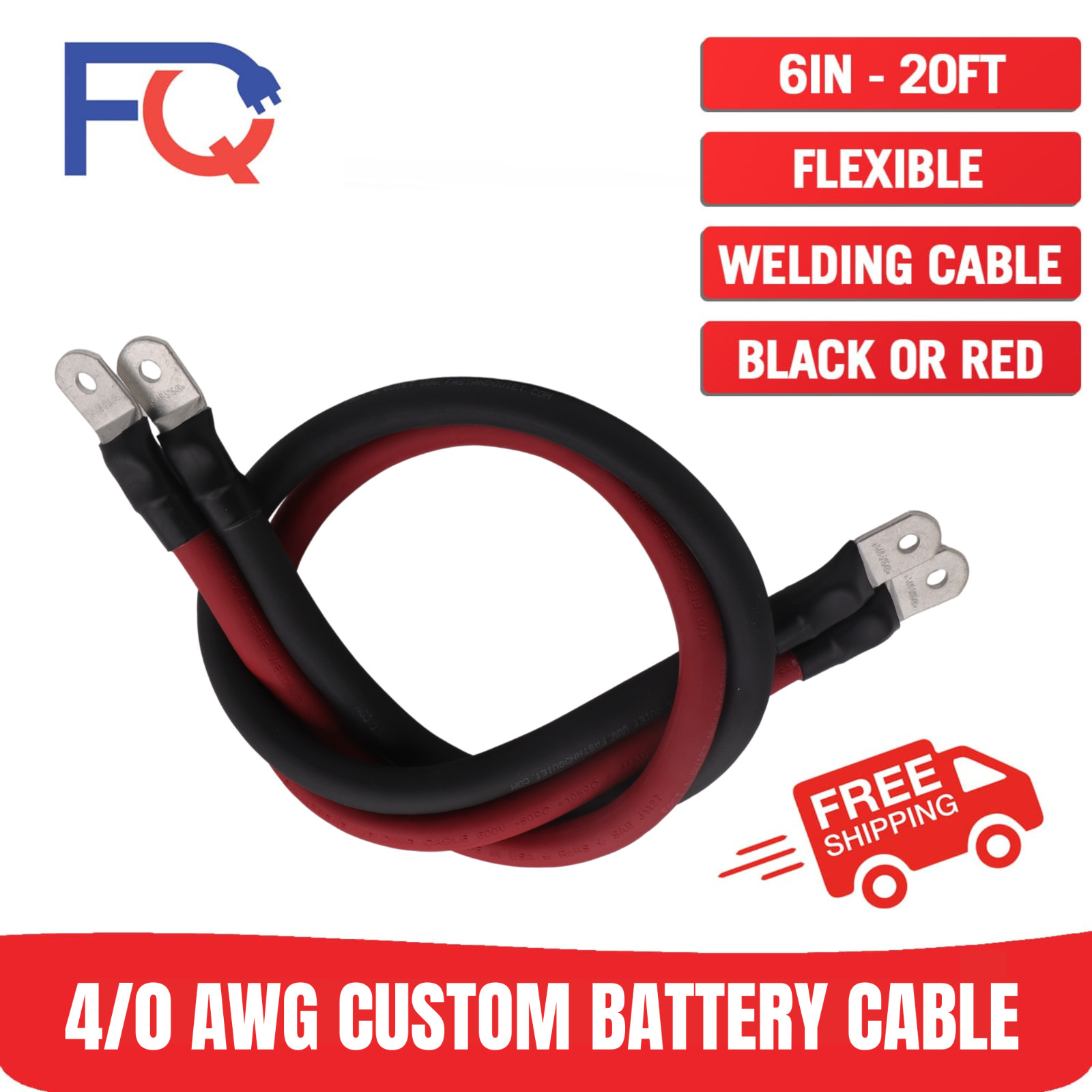 4/0 AWG Gauge Custom Battery Cable Copper Car Solar Power Wire Inverter Welding