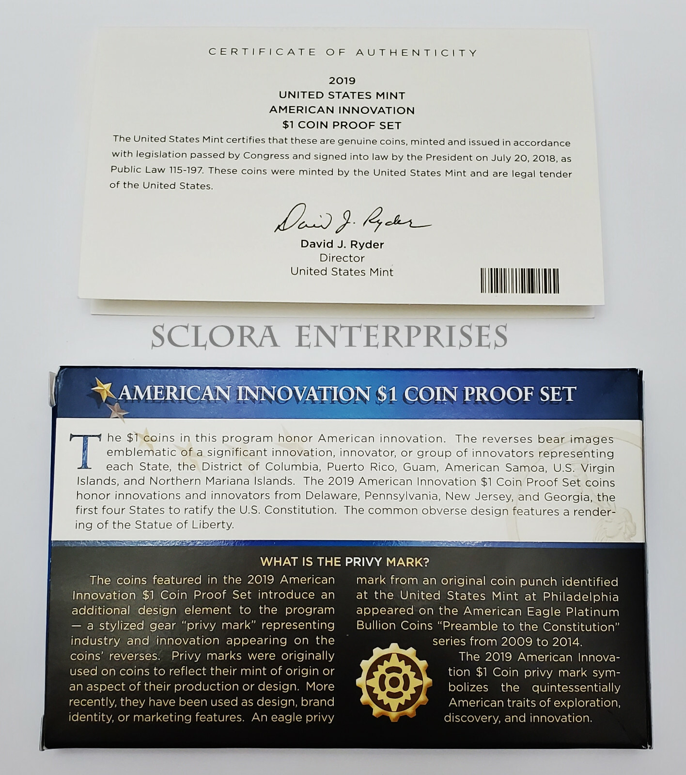 2019 AMERICAN INNOVATION DOLLAR PROOF SET BOX ONLY *NO COINS*