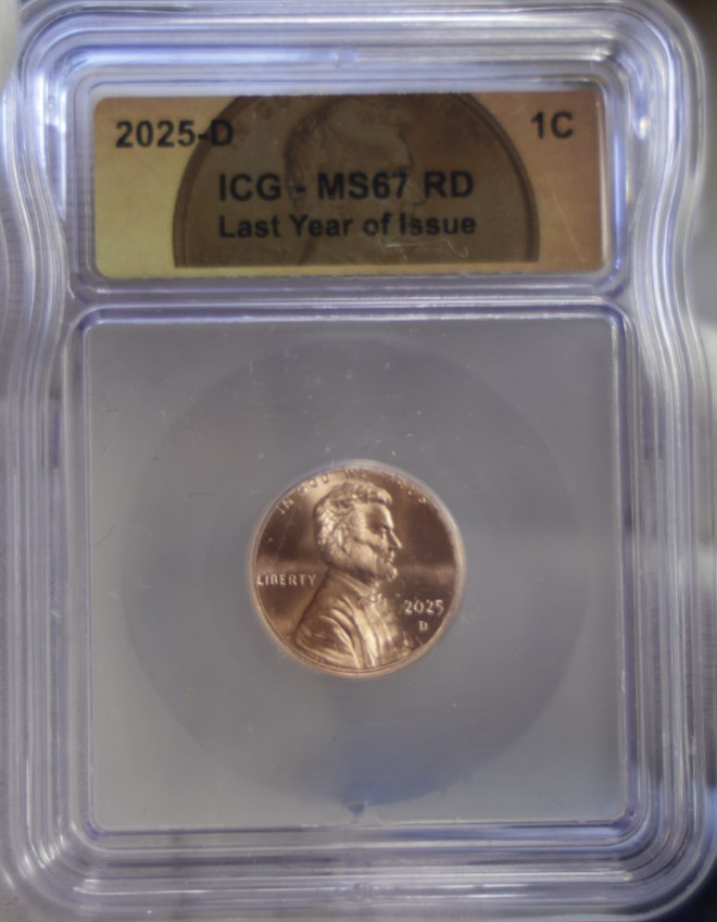 2025 D US Lincoln Cent 1c Last Year of Issue ICG MS67